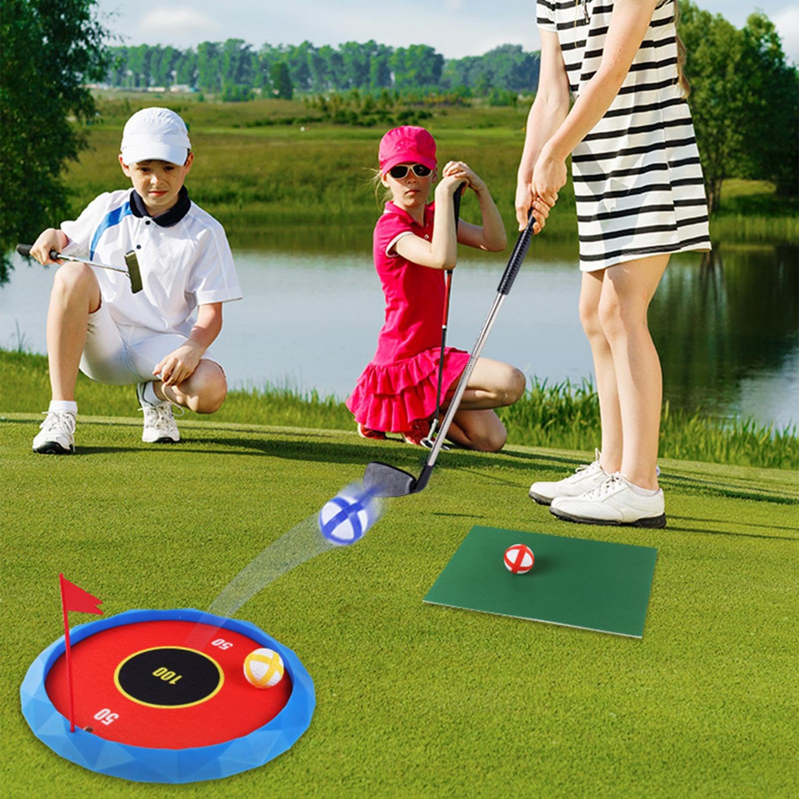 Dziecięcy Zabawkowy Zestaw Golfowy Ćwiczenia Treningowe Swing