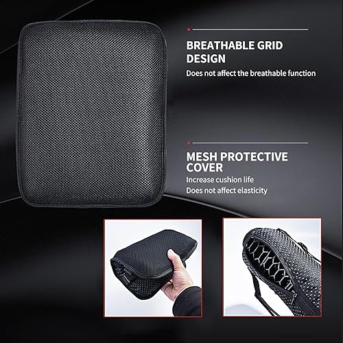 Miniatura 3 de Cojín plegable para asiento de motocicleta de pasajero, gel de alta elasticidad 3D panal cómodo transpirable absorción de golpes para asiento de