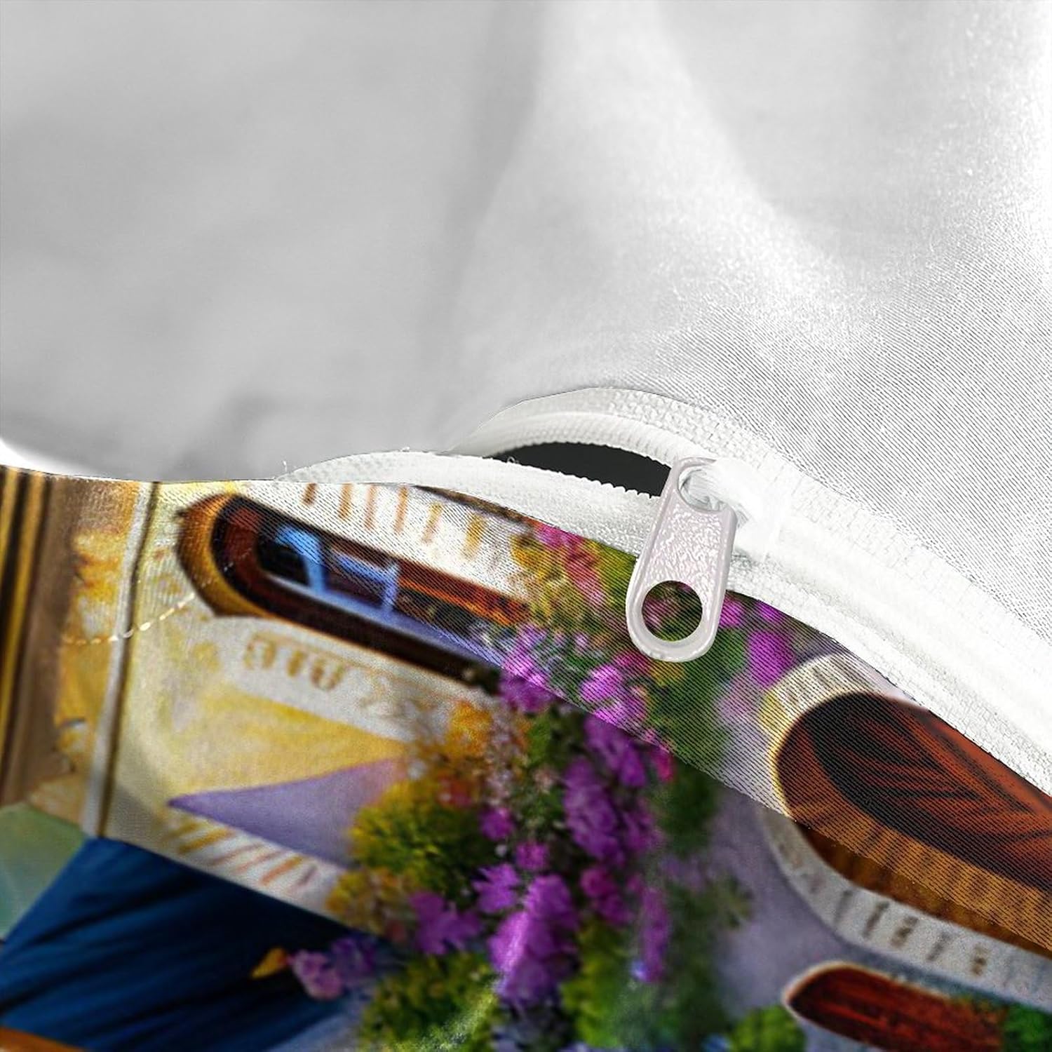 Colored Flowers Three Piece Suit Cartoon Quilt Cover Set - Super Soft Bedding Set for Kids with Pillowcase - Lightweight and Breathable Microfiber Bed Linens