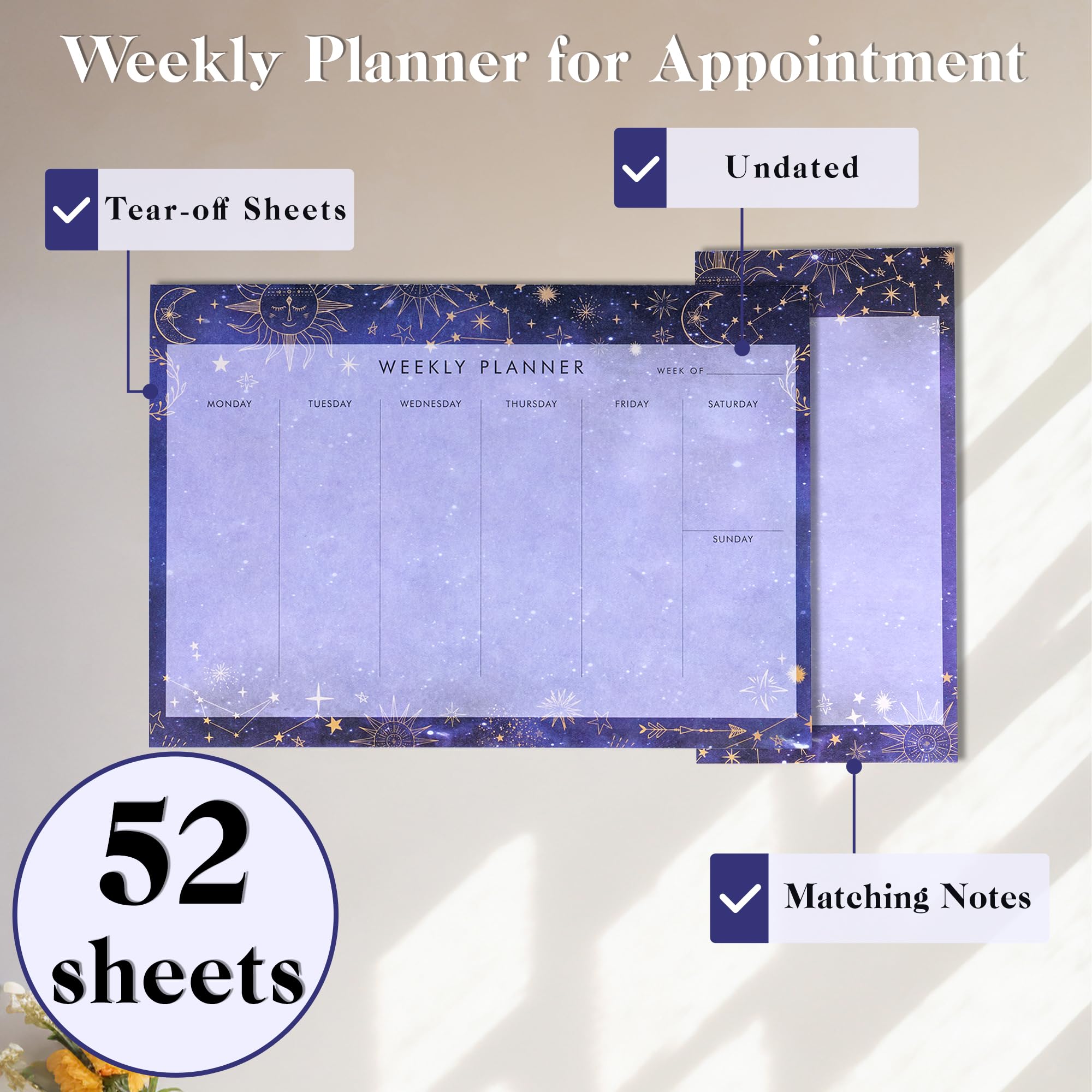 Snapklik.com : Undated Weekly Planner Notepad 10x7 To Do List Note Pad ...