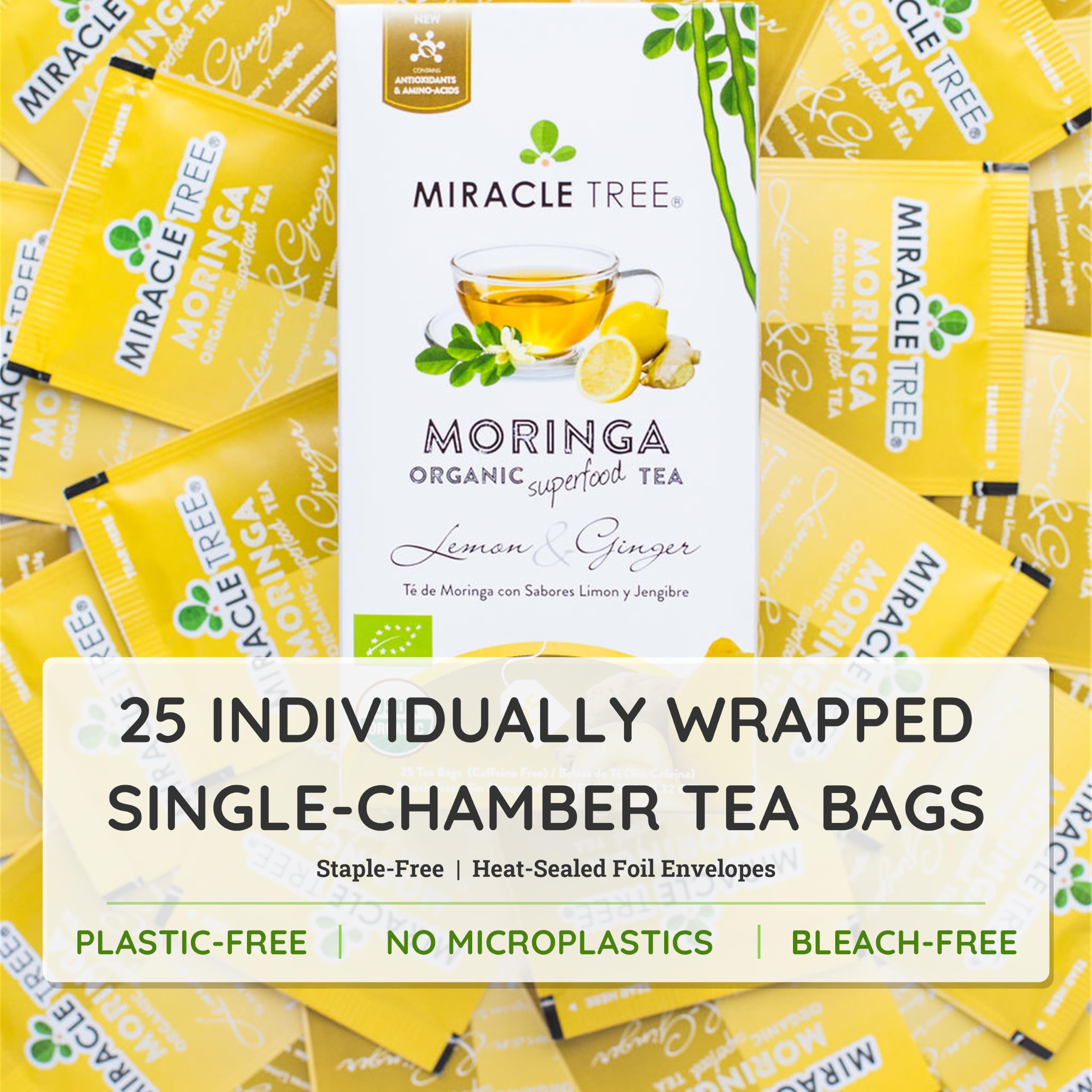 Amazon.com : Miracle Tree Organic Moringa Tea, Lemon Ginger
