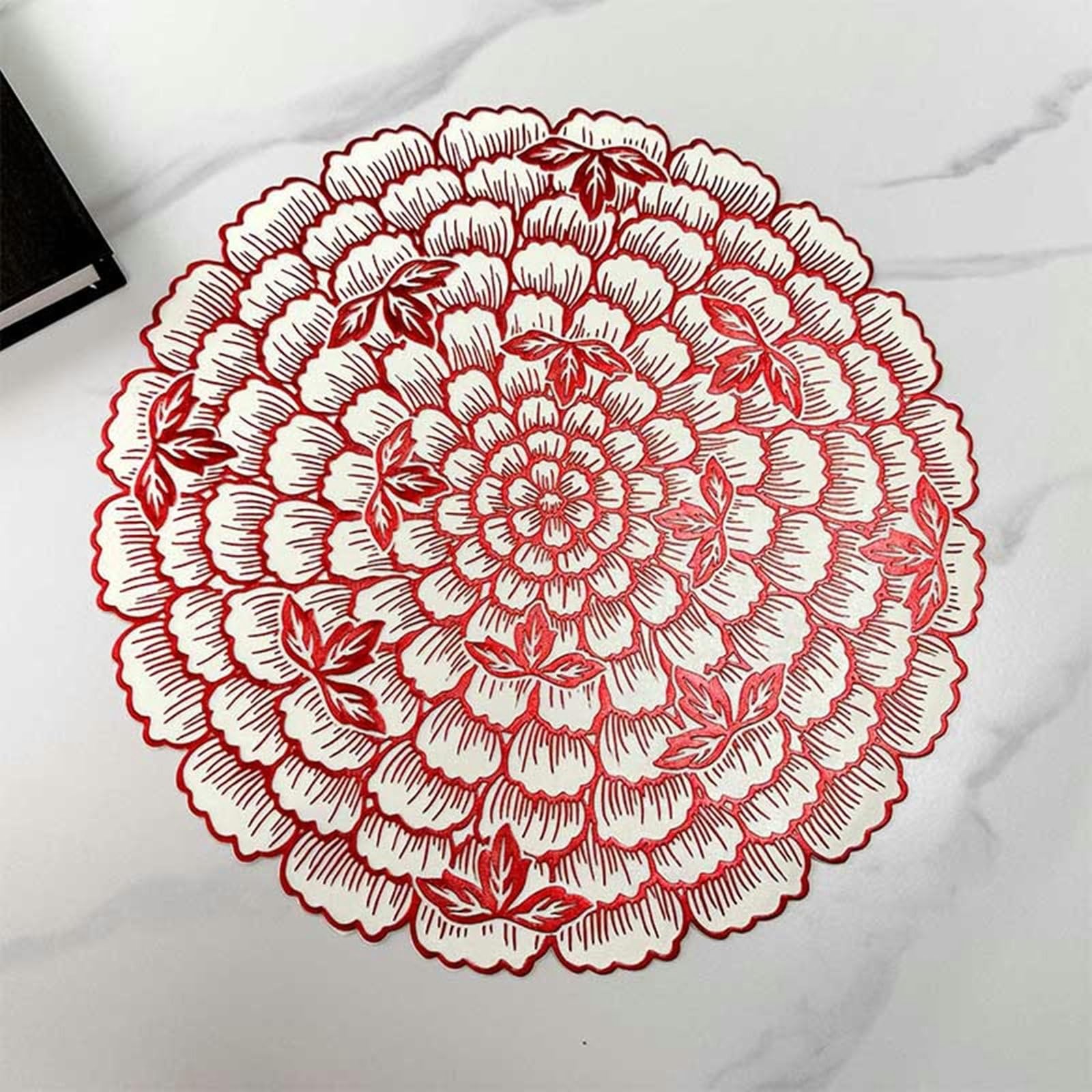 Set de table impermeable Beydodo rond 38 cm PVC floral pour 4 personnes