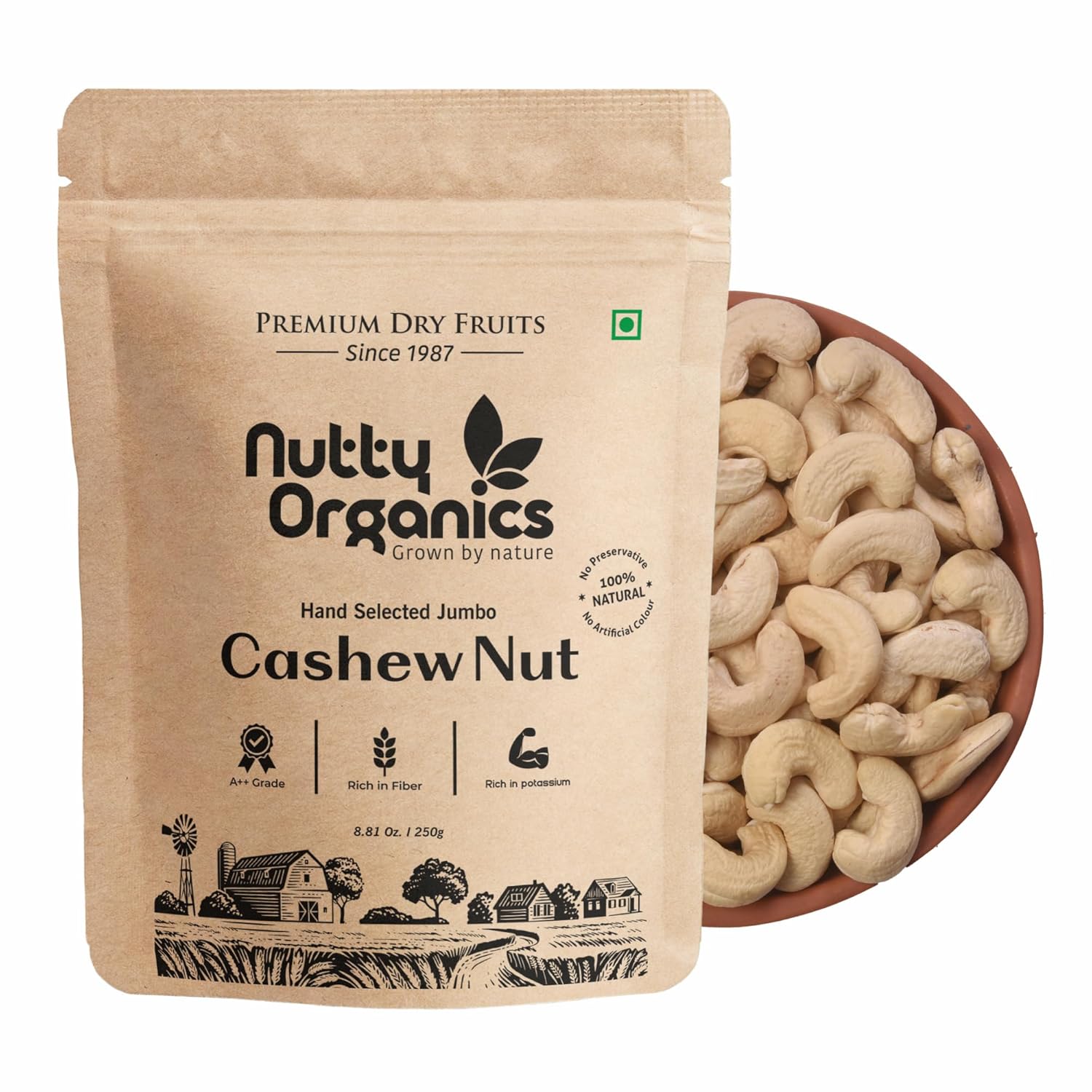 Nutty Organics Whole Cashew Nuts 1000 Gm | Hand Selected Jumbo | Nutritious & Delicious Nuts | Natural & Crunchy | Healthy Dry Fruit Snack Nutty Organics Whole Cashew Nuts 1000 Gm | Hand Selected Jumbo | Nutritious & Delicious Nuts | Natural & Crunchy | Healthy Dry Fruit Snack