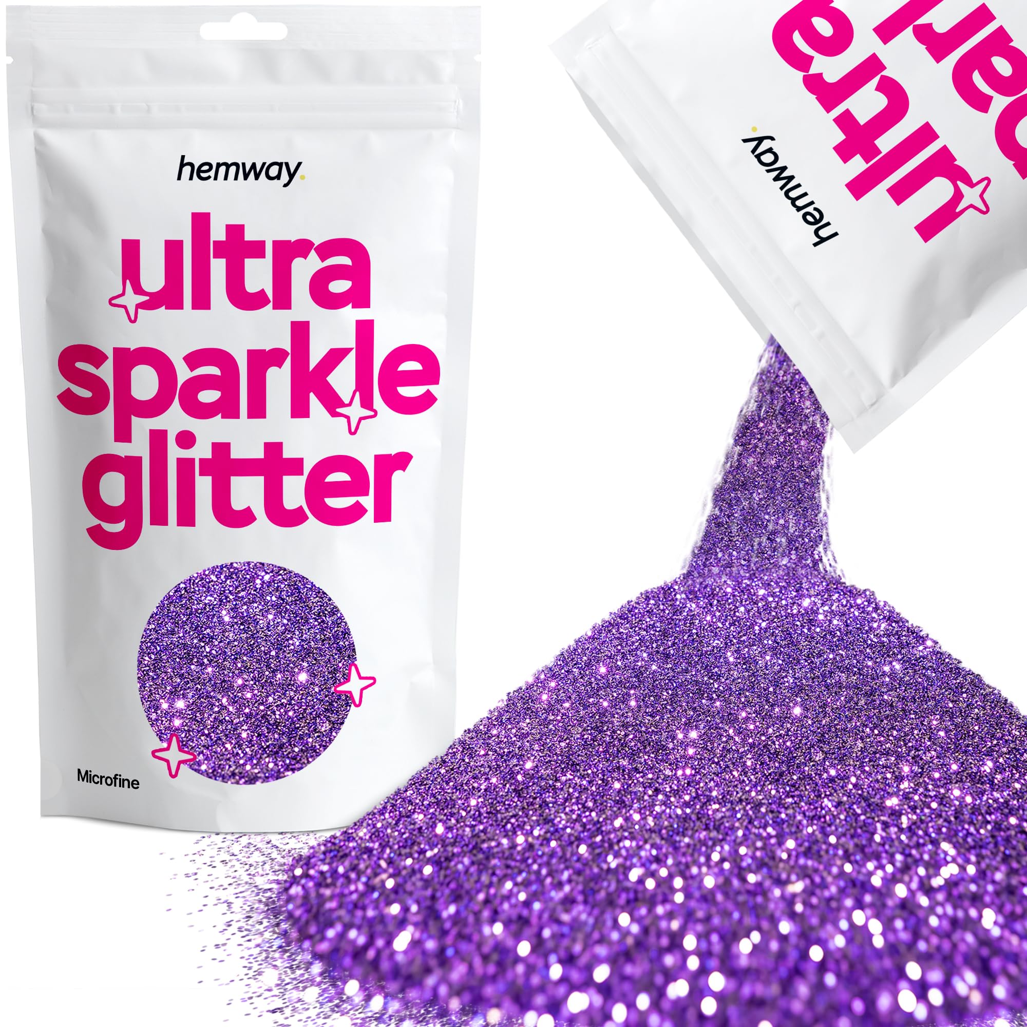 Hemway Ultra Sparkle Glitter Baby Pink Iridescent 100g Fine | Glitter for Arts & Craft, Makeup, Nail Art, Crafting, Card Making, Sparkle Decoration — view 12