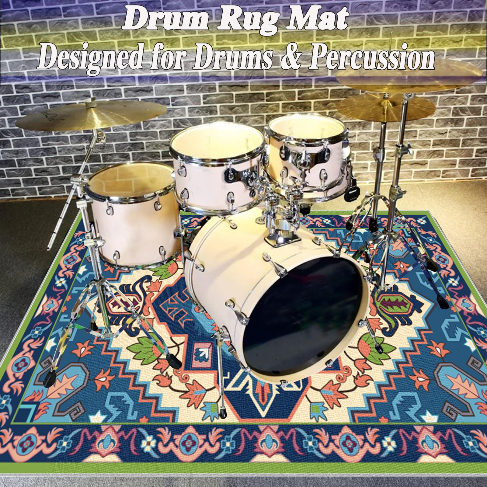 140 x 120 cm Schlagzeugteppich Drum Teppich Trommel Teppich Schallschutz Akustik Schlagzeug Teppich Professionelles rechteckiges Elektronisches Jazz Schlagzeug Kit Drumteppich für Studio, Wohnung