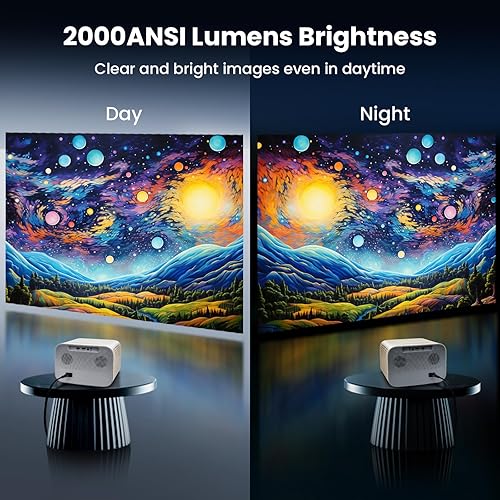 Miniatura 5 de [Google TV oficial] Proyector inteligente 4K compatible con WiFi y Bluetooth, proyector de cine al aire libre con enfoque automático, proyector de