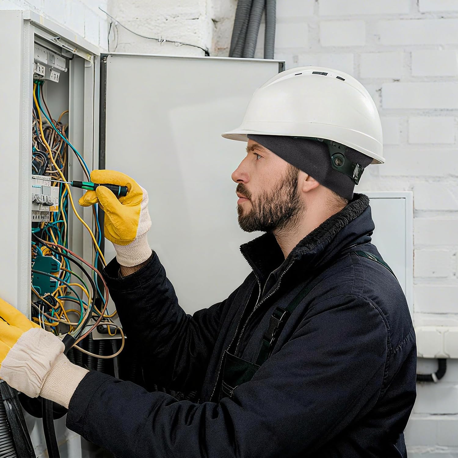 Fullsheild FR Double-Layer Beanie Modacrylic Cotton Liner Warm Winter Flame Resistant Winter Covering Black - Image 7