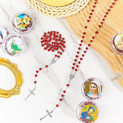 Miniatura 5 de 24 collares de rosarios católicos perfumados con rosas de madera, collar de rosario religioso, rosario religioso, cruz de Jesús, regalos católicos,