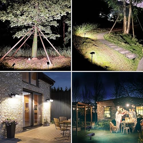Miniatura 2 de DAONEG Focos solares brillantes para exteriores, paquete de 2 sensores de movimiento, estilo moderno, negro, impermeable, 250 lúmenes, LED,