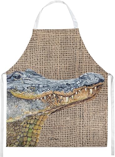 Caroline's Treasures 8733APRON - Delantal de cocodrilo para cocinar, hornear, manualidades, jardinería para adultos, mujeres y hombres, unisex,
