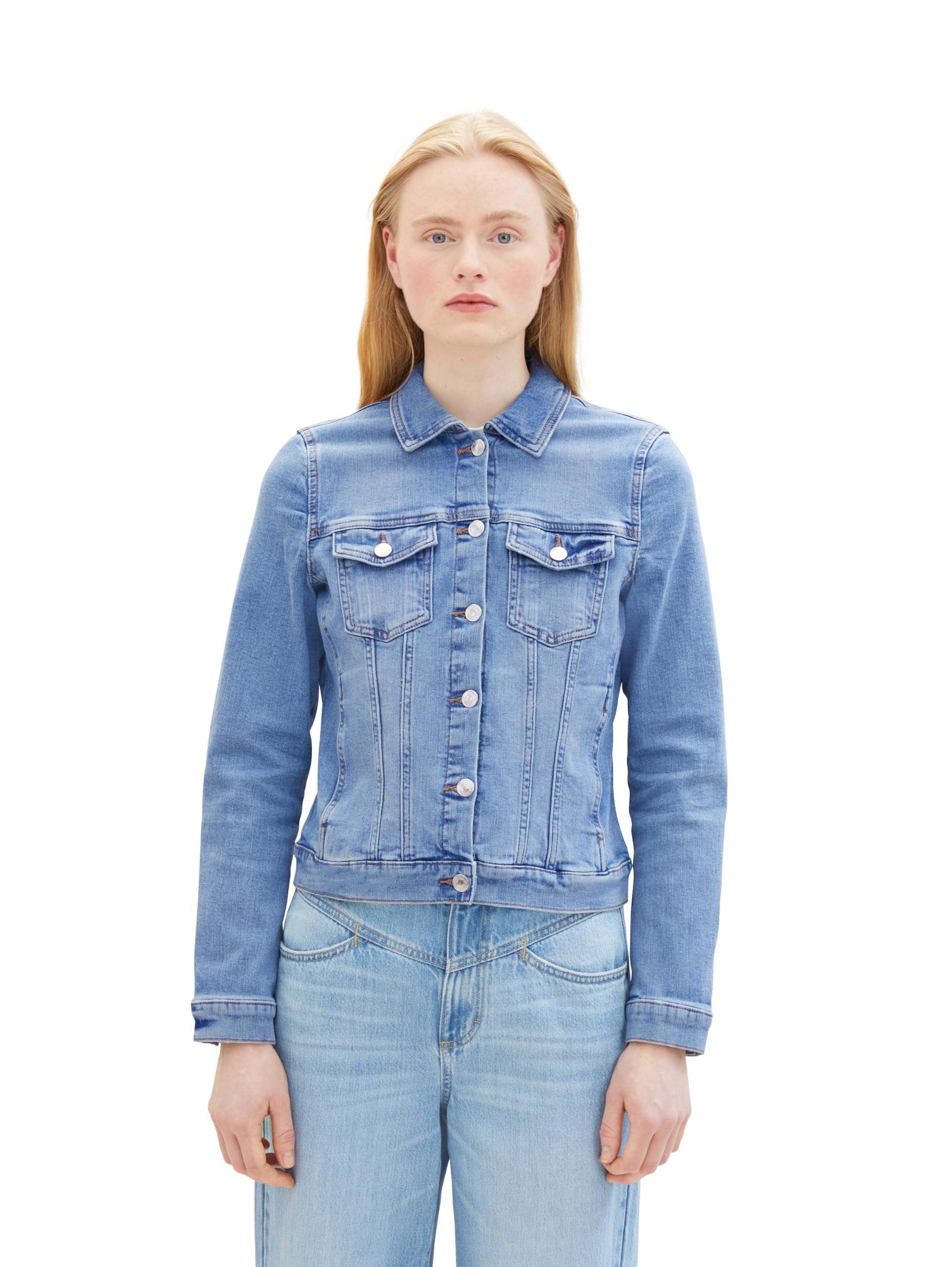 TOM TAILOR Denim Women's Denim Jacket, 10142 Light Stone Blue Denim, M