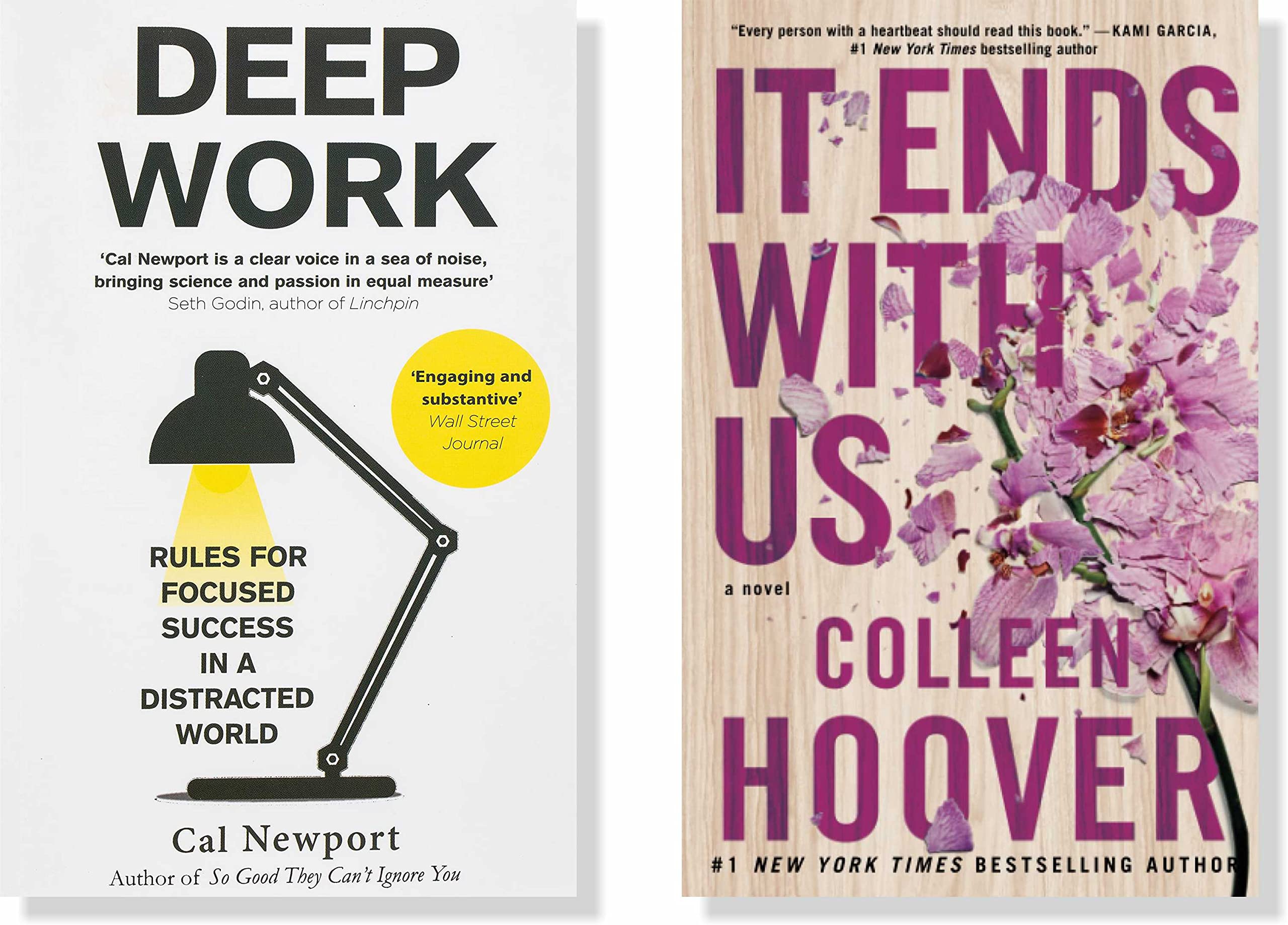 Bestseller Colleen Hoover [Perfect Paperback] It End With Us & Deep Work By Cal Newport [Combo Set]