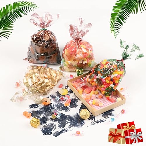 Miniatura 6 de LEOSINDA 100 bolsas de celofán transparentes de 6 x 10 pulgadas, planas, bolsas de celofán, bolsas de celofán, bolsas de galletas con lazos