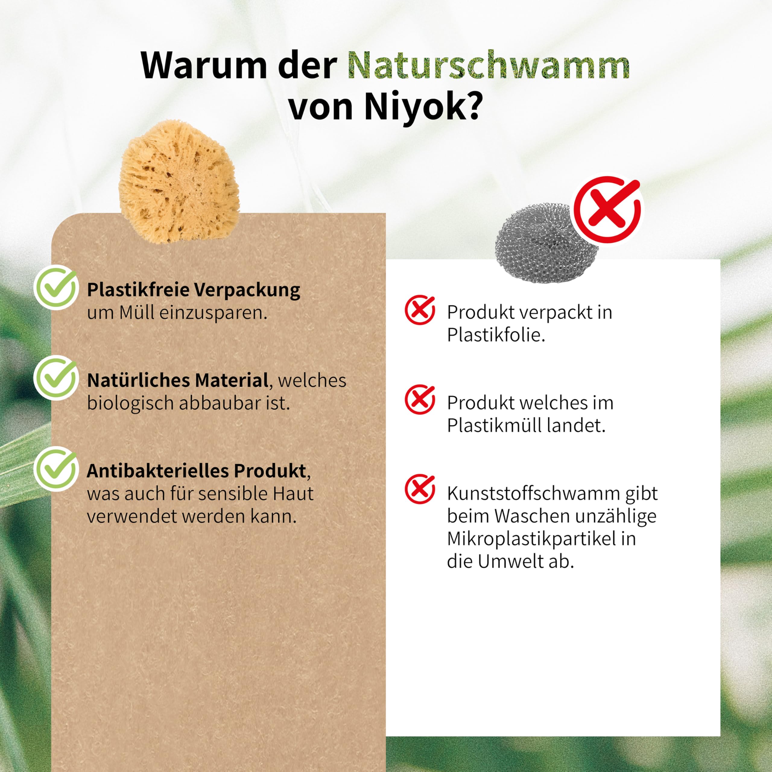 Niyok® Spugna Naturale Grande Morbida Spugna Naturale Spugna Corpo Sostenibile Doccia Bagno Senza Plastica Biodegradabile Spugna Marina Naturale Europa