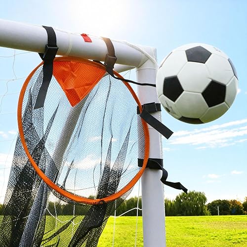 Paquete de 2 objetivos de fútbol portátiles, red de esquina, objetivo de fútbol juvenil, red de fútbol juvenil, portero, práctica de portero,