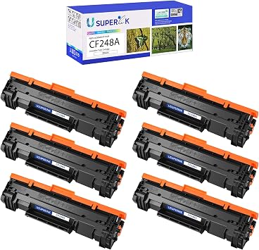 USUPERINK Black Compatible Toner Cartridge Replacement for HP 48A CF248A Works with Laser Jet Pro MFP M15w M29w M28w M30w M31w M16w Printer Black, 6-Pack