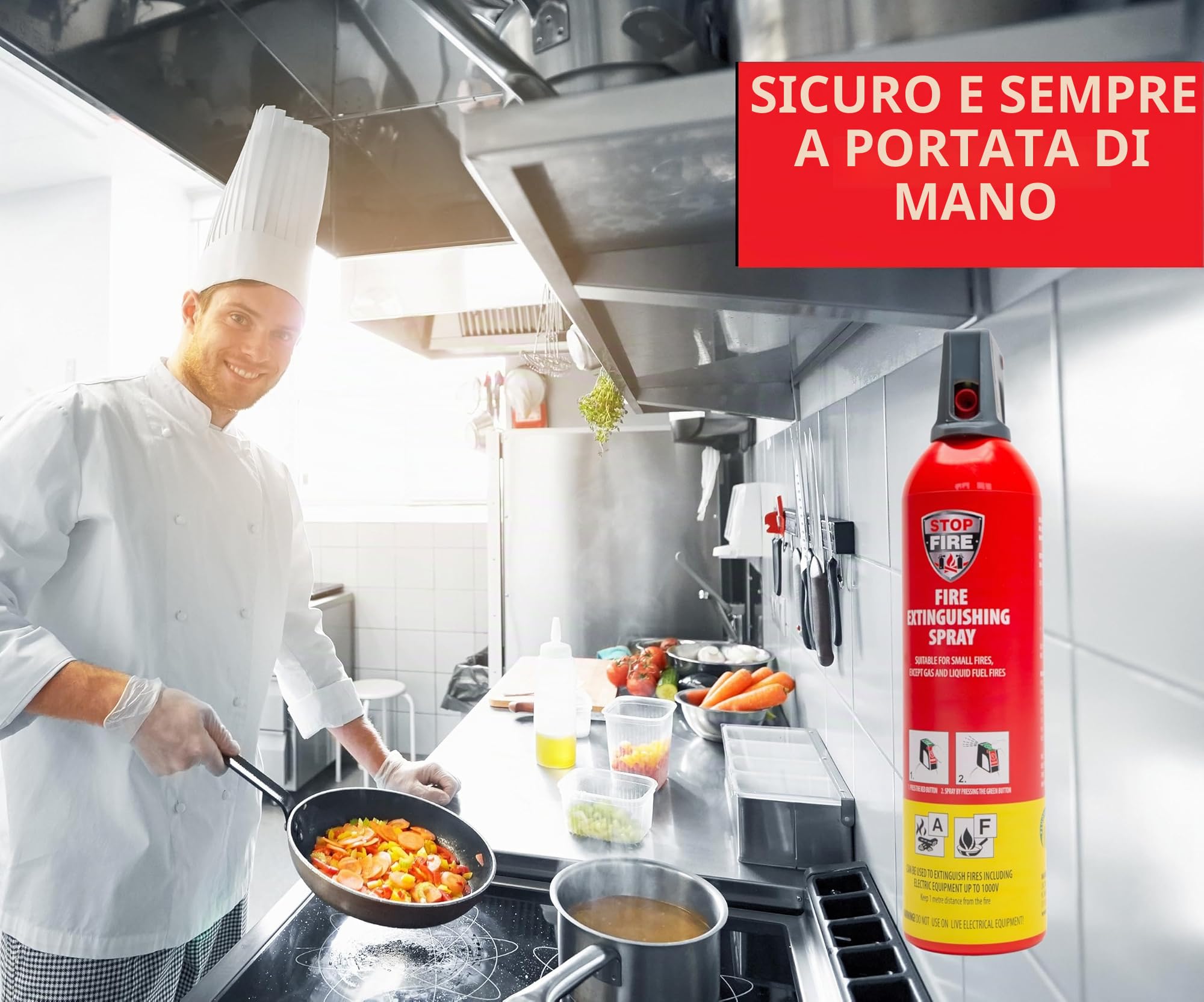 IWH - Estintore Spray 750 ml | Estintore Compatto ABF Ideale per Campeggio, Auto, Casa e Tempo Libero | Piccolo Spray Estinguente Ideale per Viaggi | Contenuto: 750 ml; Altezza: 315 mm