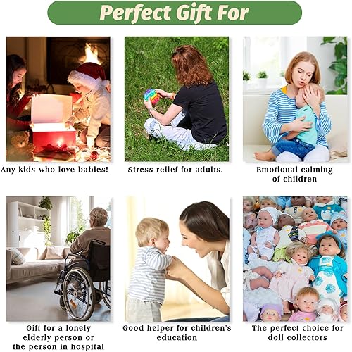 Miniatura 5 de Vollence Muñecas de bebé de silicona de cuerpo completo de 14 pulgadas, bebés realistas y realistas para niños, juguetes de cumpleaños, Navidad,