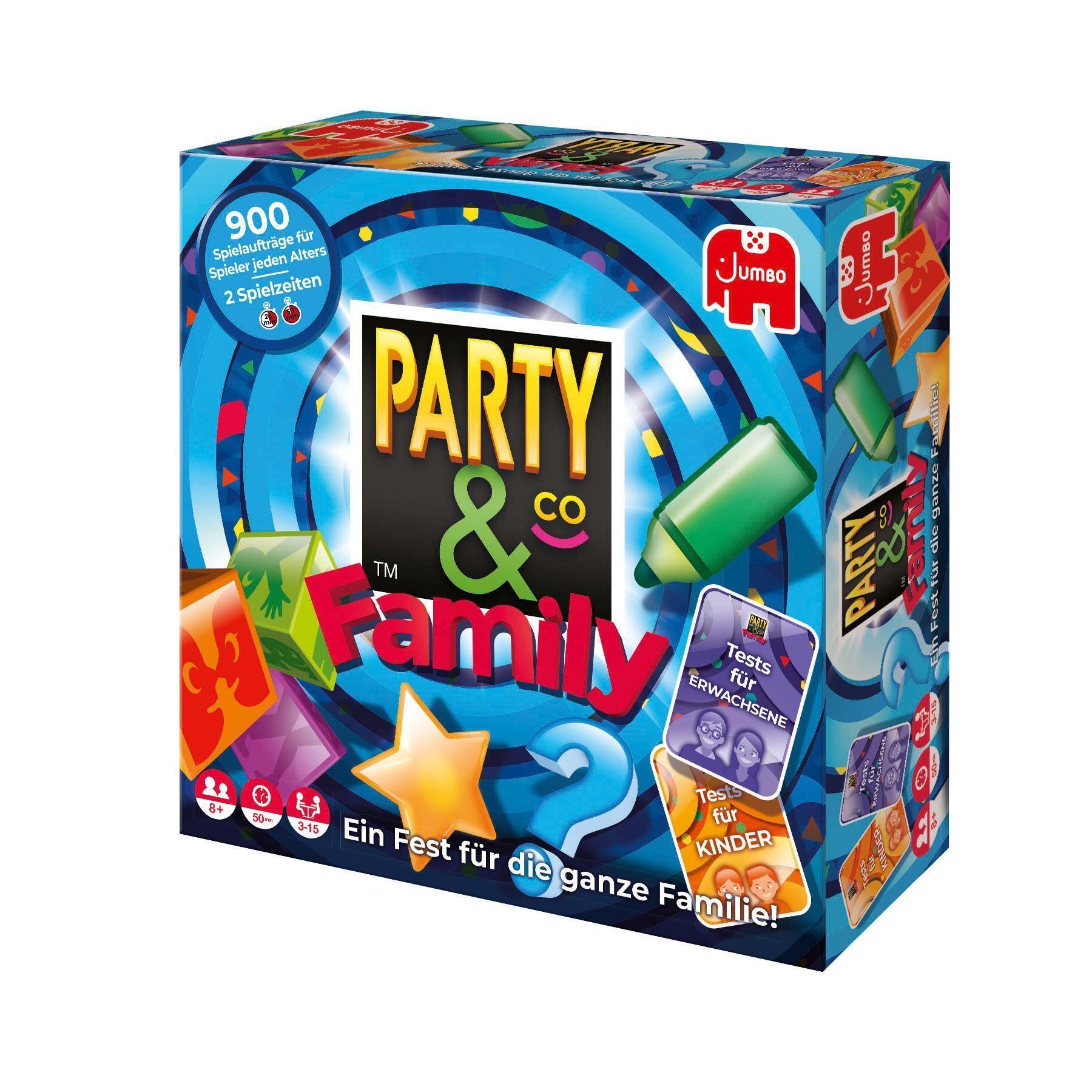 Jumbo - Party & Co. Family Juego de Mesa multiprueba, de 3 a 15 Jugadores, a Partir de 8 años, en alemán