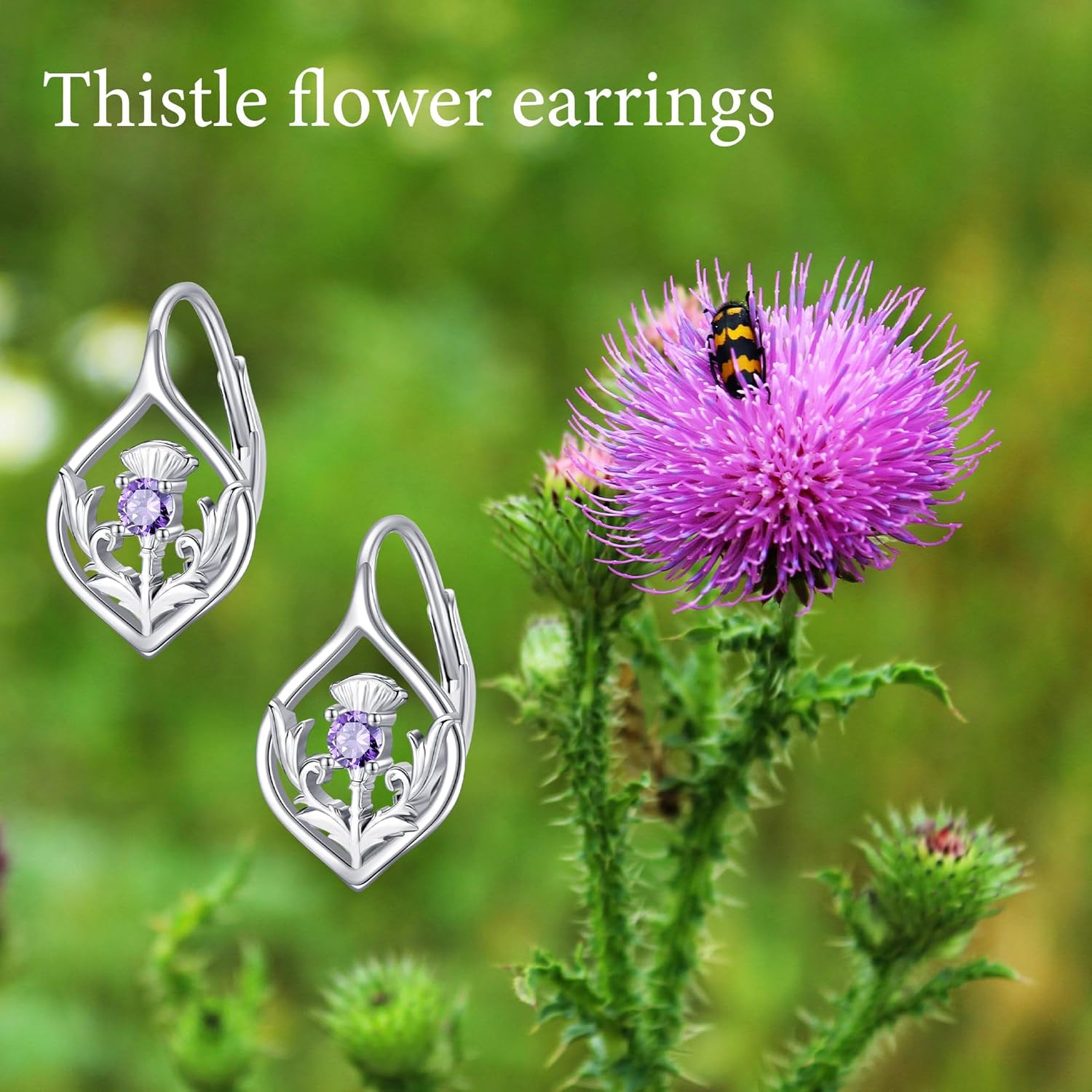 Scottish Thistle Earrings Sterling Silver Scottish Jewelry Gifts for Women - Image 6
