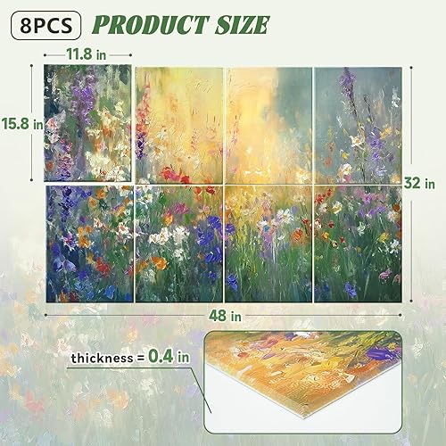 Miniatura 5 de Paquete de 8 paneles acústicos artísticos, paneles de pared acústicos decorativos de 48 x 32 pulgadas, paneles de pared insonorizados de alta