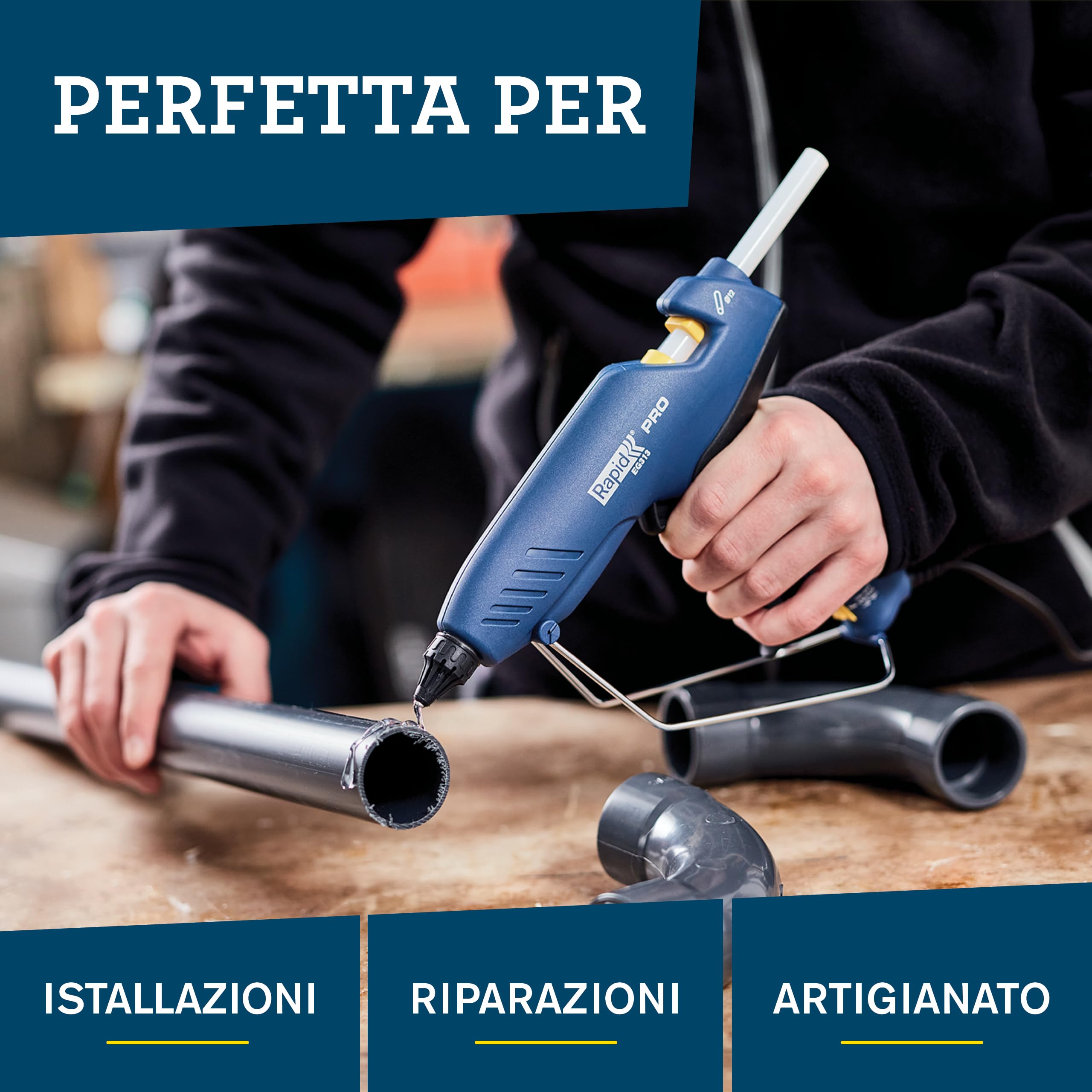 Rapid Stick di Colla da 12 mm Trasparenti Universali GEN-T, ad Alto Contenuto di Resina per una Vasta Gamma di Applicazioni Professionali, Confezione da 12 Stick da 190 mm, 40302799
