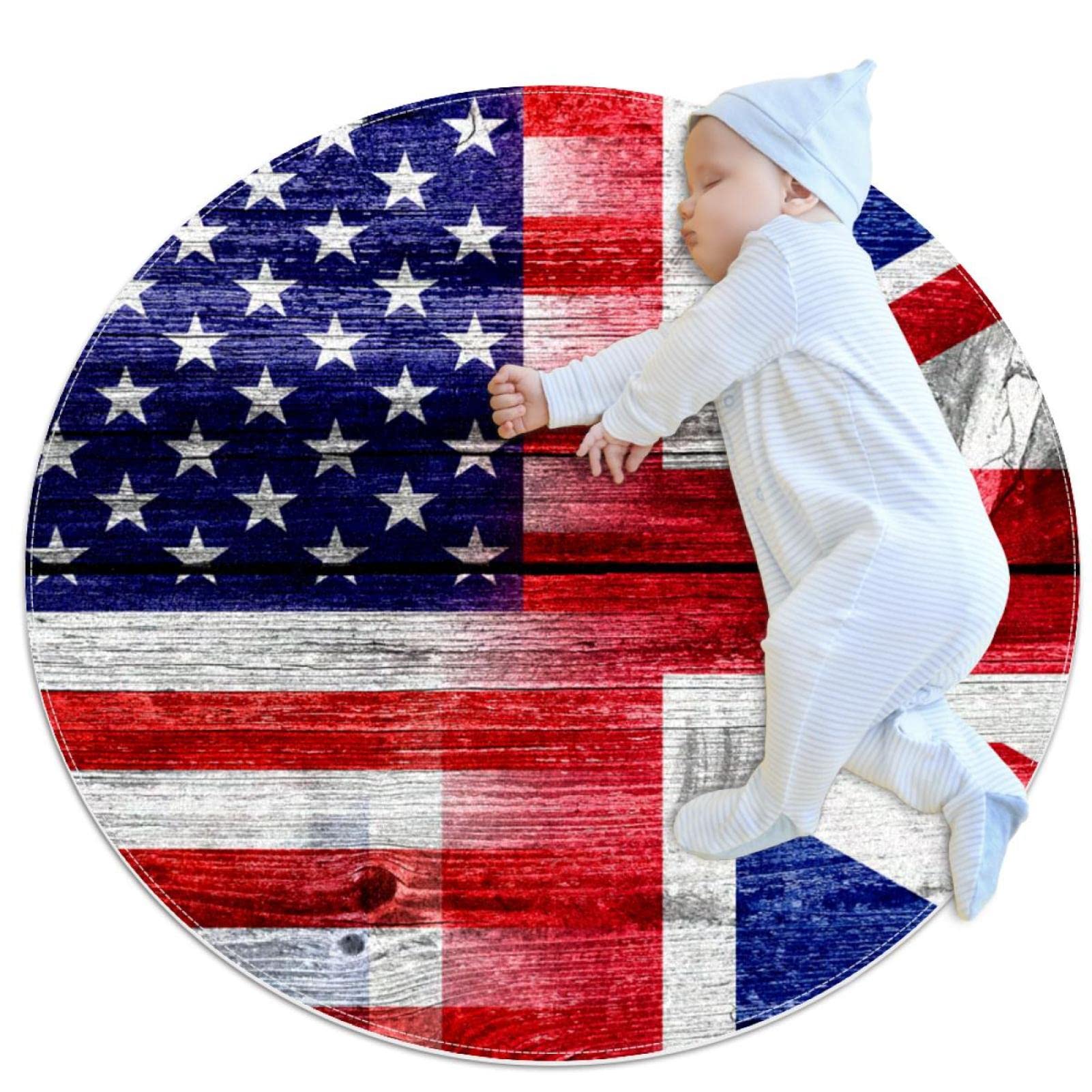 Alfombra redonda americana para juegos infantiles JDEZ de 80x80cm