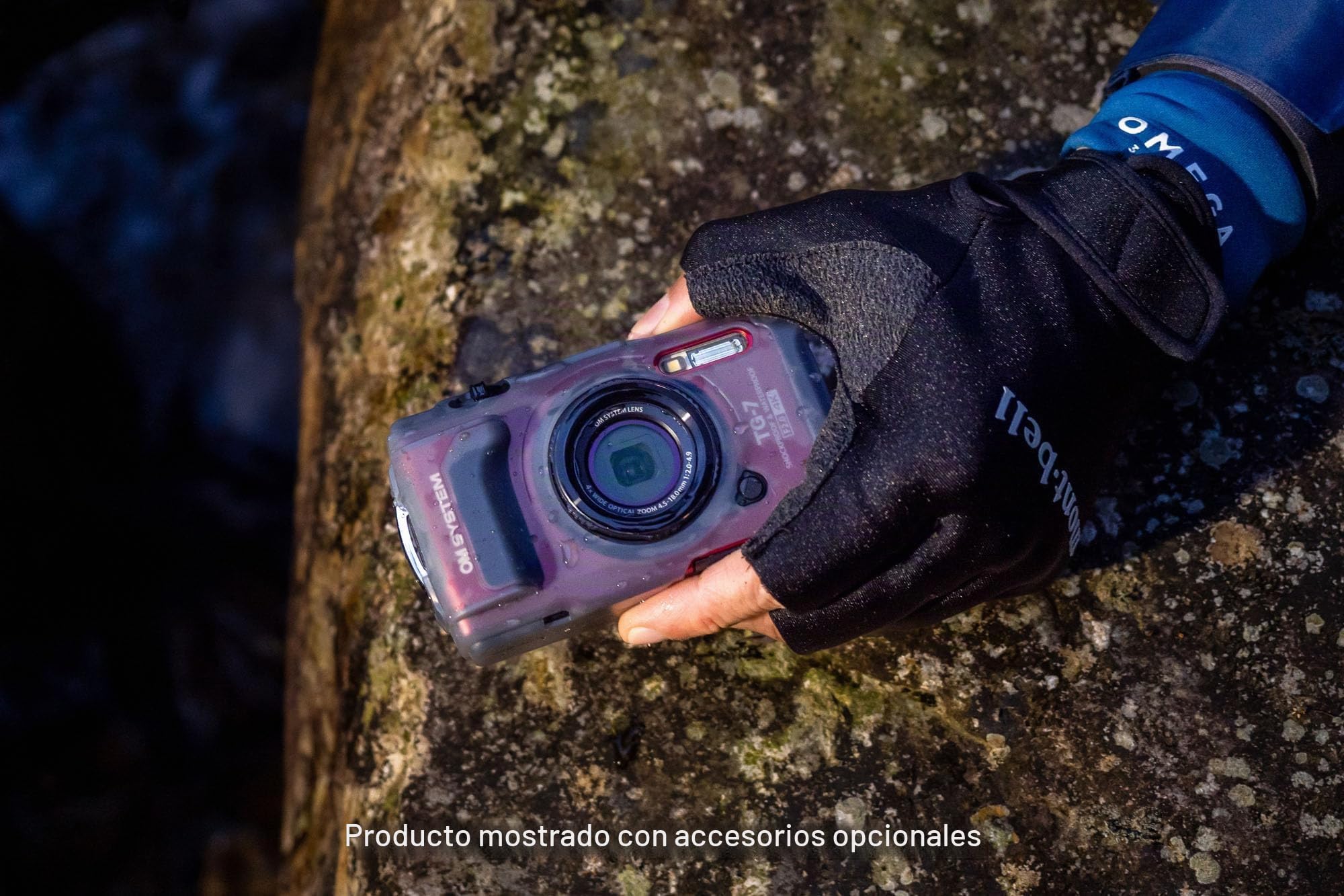 OM System Tough TG-7 Cámara subacuática roja, Impermeable, a Prueba de congelación, Alta resolución Brillante, Video 4K 44x Macro Disparo