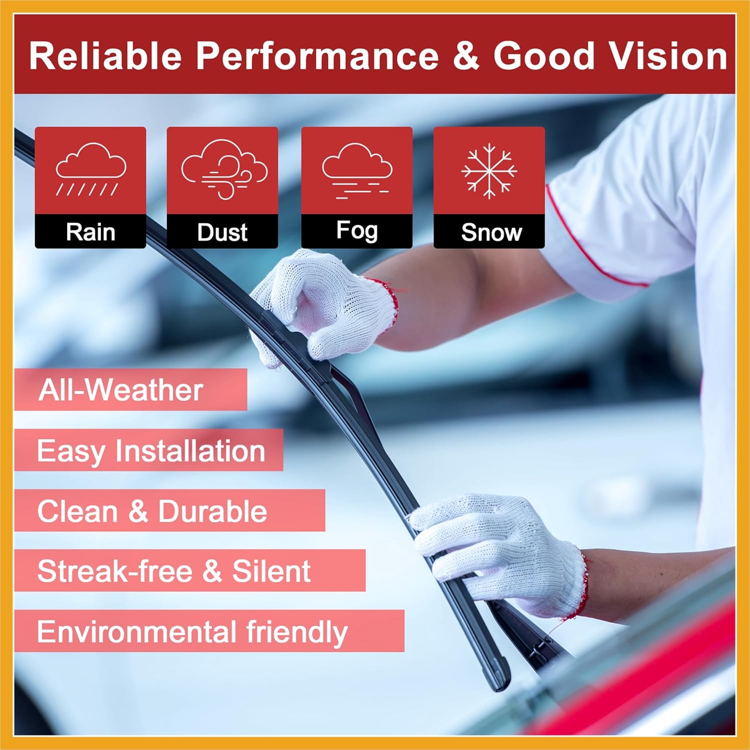 26" 14" 12" Front Rear Windshield Wiper Blade Set Fit for Fiat 500X 2014-2023 with Top-Lock - Pack of 3 Black Replacement