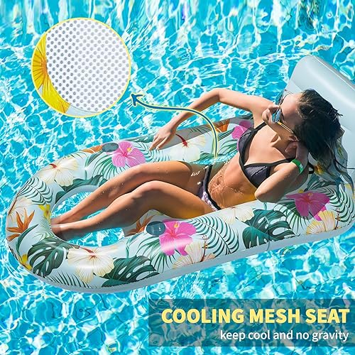 Miniatura 3 de Inflatable Pool Floats Adult - Pool Floaties Pool Lounger Raft for Adults Heavy Duty  Water Pool Float with Cup Holder Backrest  Swimming Pool