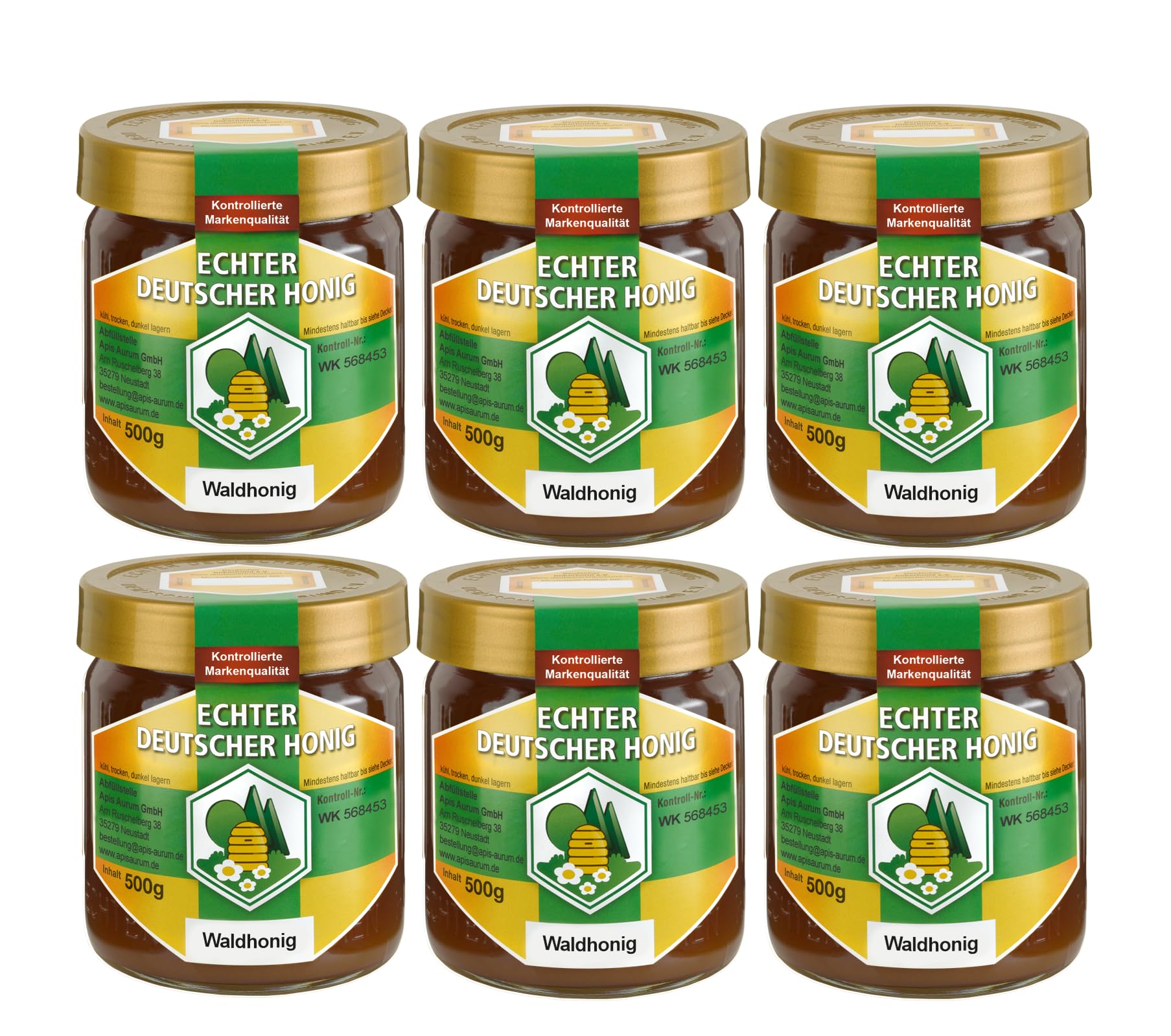 Waldhonig 6x500g - Echter Deutscher Honig