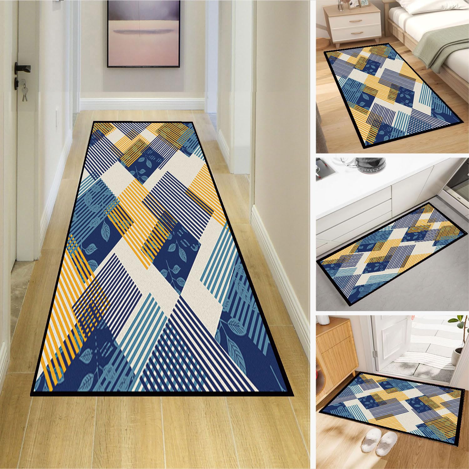 Dmkjdzsw Carpet Runner，Non Slip Backing for Kitchen Floor，Long Hallway Hall Runner Narrow Rugs - Cotton Pile -E-40 * 260cm