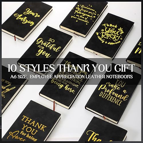 Miniatura 3 de Lincia 20 cuadernos de cuero inspiradores de agradecimiento a granel para el equipo de agradecimiento A6, diarios motivacionales de tapa dura, bloc