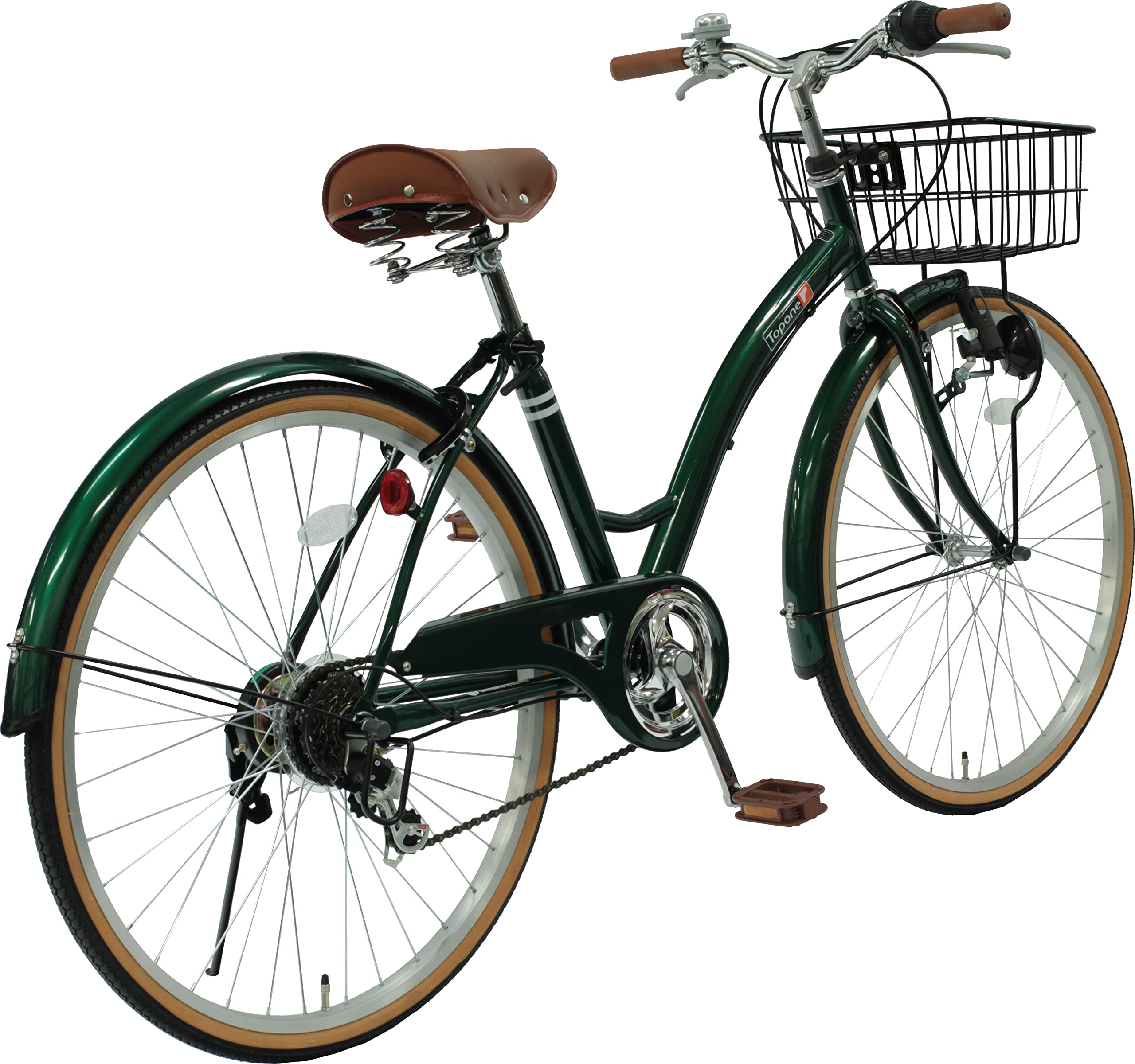 自転車　シティーサイクル26in.　カゴ付き　黒 折りたたみシティサイクル 折りたたみ自転車 シマノ製6段変速 26インチ