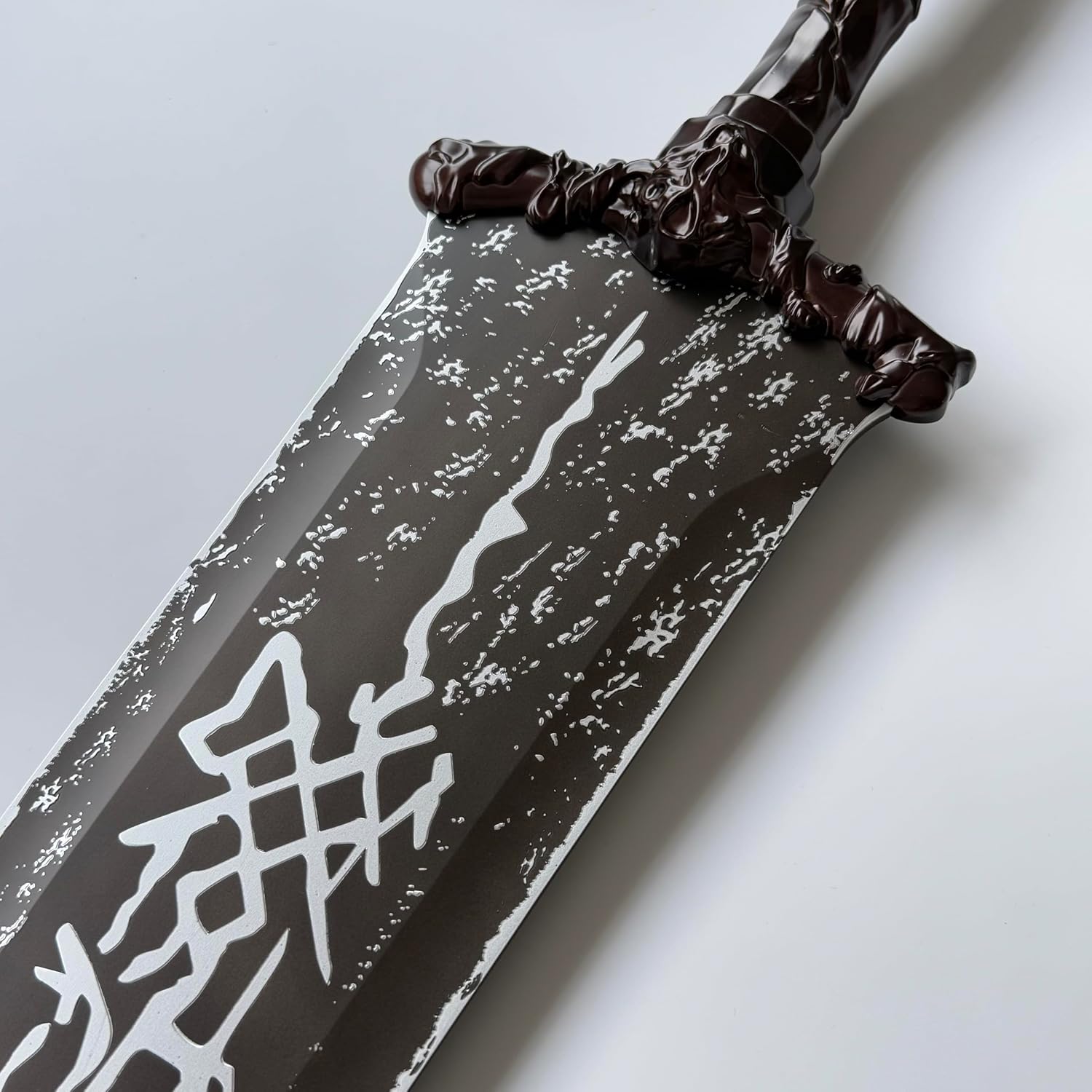Sword Valley Velsor and Gustave's Simoso with Display Panel - Elegant Carved Ornamental Blade - Stainless Steel Construction | 119cm/46.85" Length | Engraved Symbols | for Wall Display & Collection