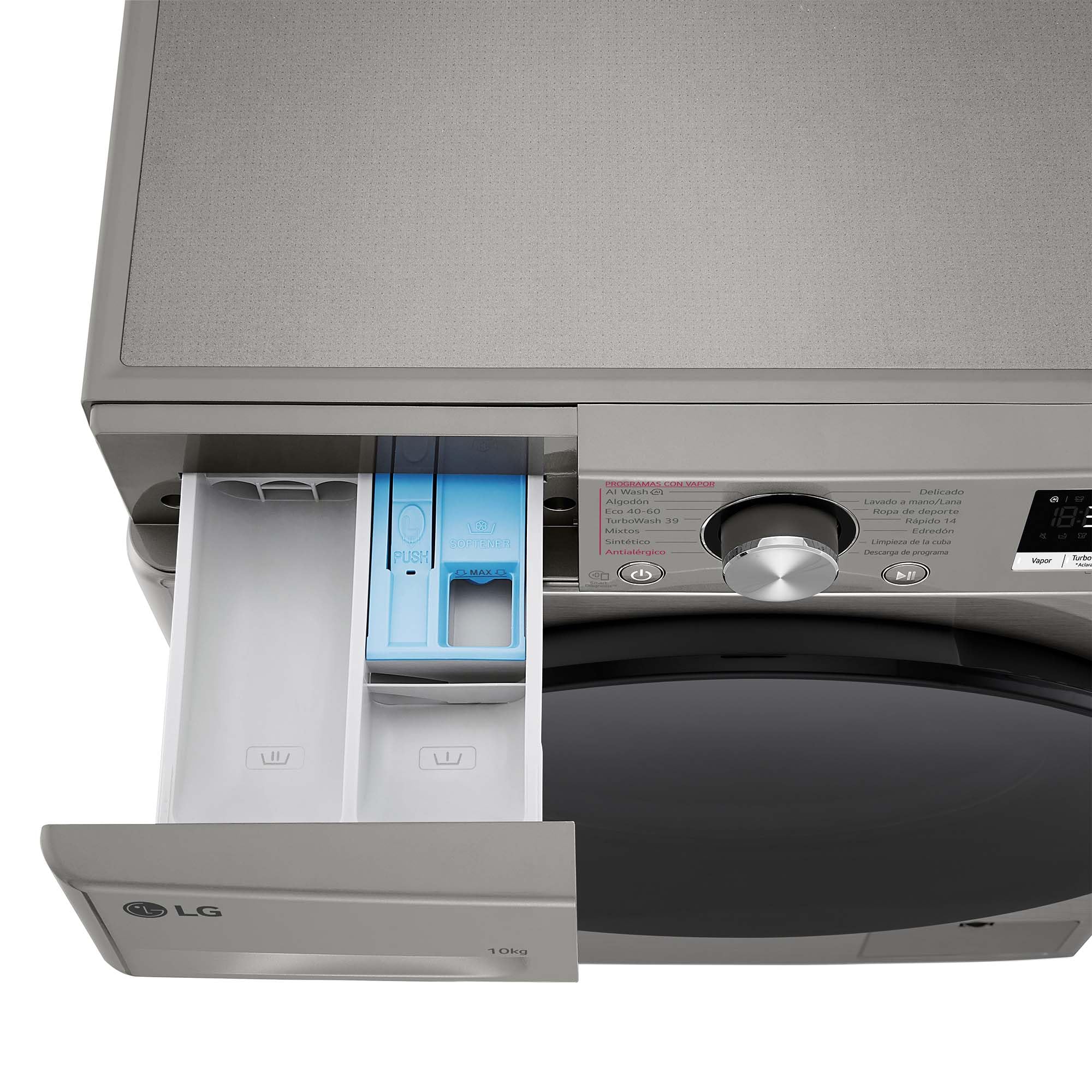 LG F4WR7010AGS - Lavadora Inteligente, 10kg, AI Direct Drive, 1400rpm, Carga Frontal, TurboWash 360º, Casificación A, Serie 700, Inox Grafito