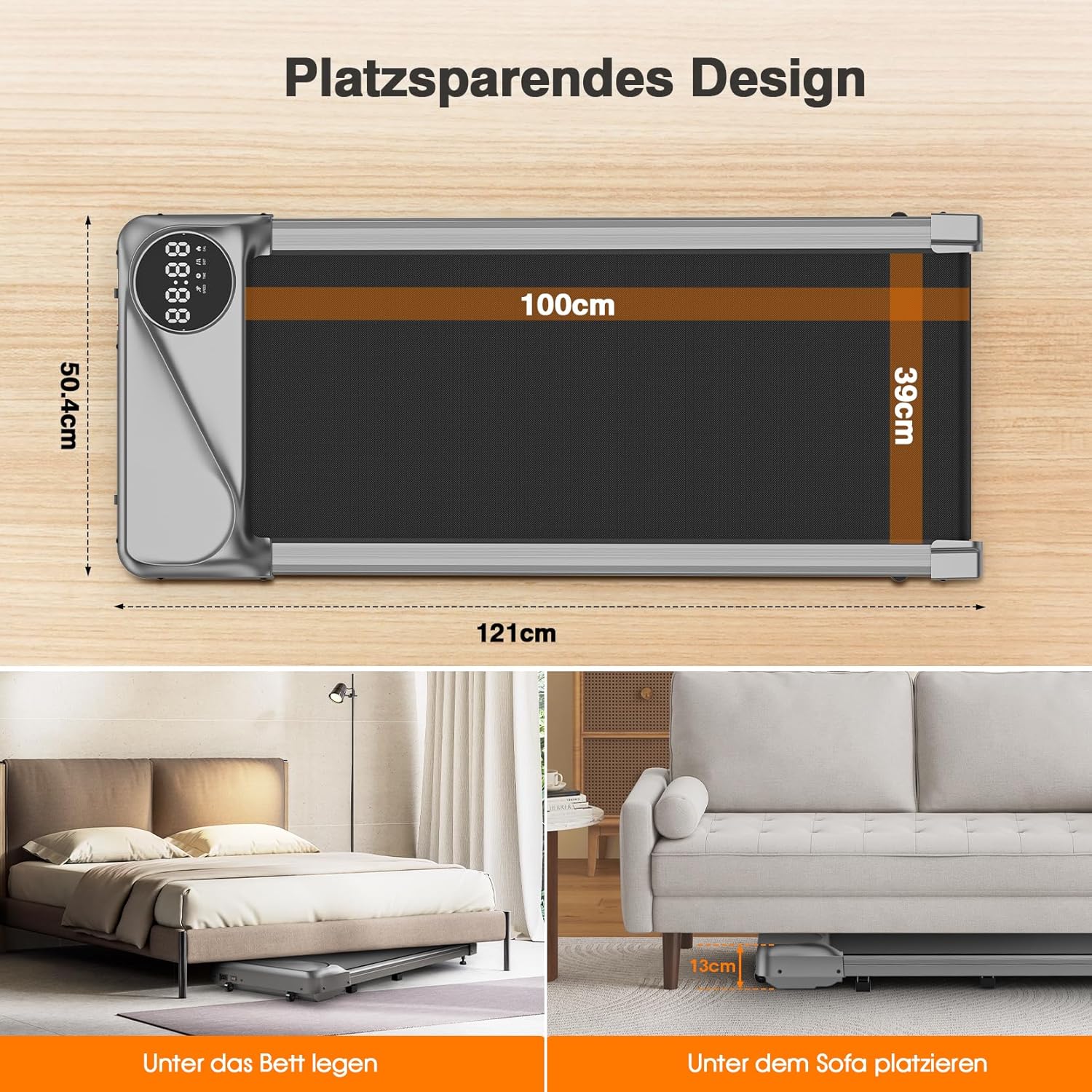 Dripex Treadmill dimensions and storage options