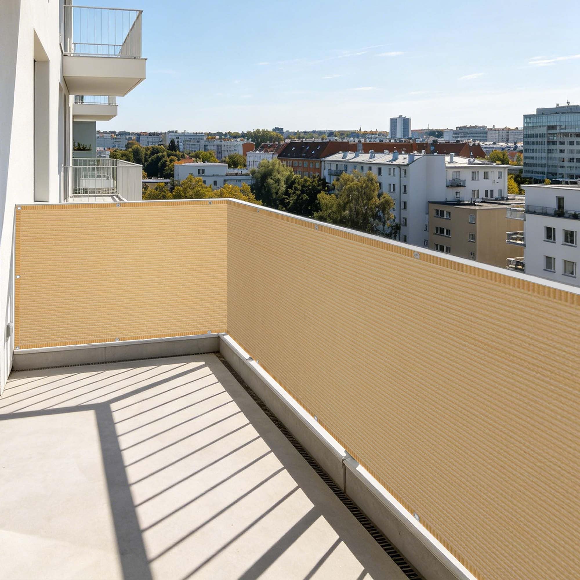 Voile ombrage pour pergola et serre de jardin respirant sable