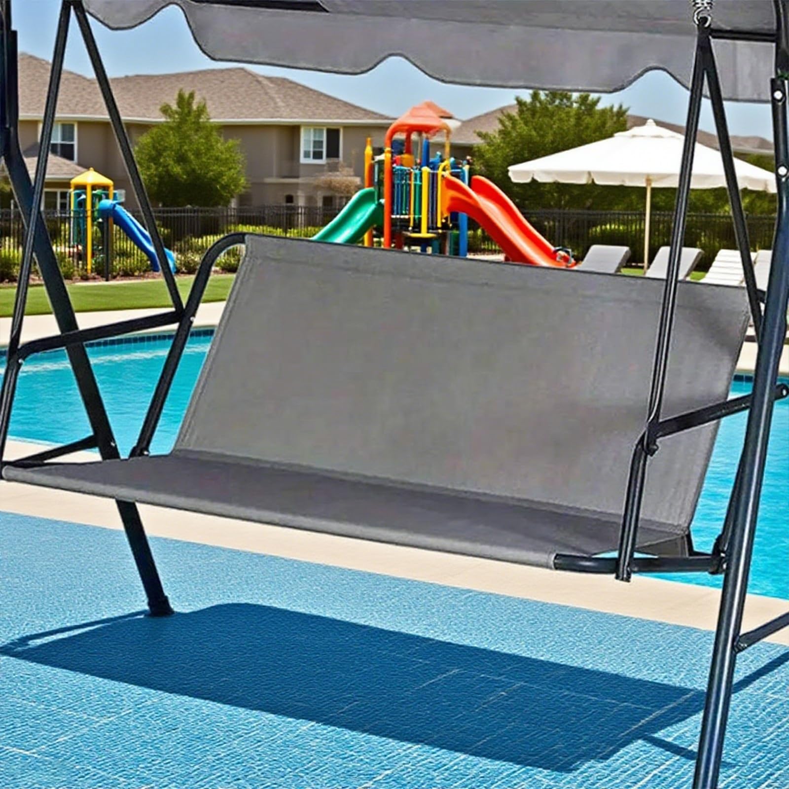 Funda de Asiento de Columpio,Columpio Jardin Exterior Funda Asiento de Reemplazo,Impermeable Tela Oxford 900D,Tela Balancin Jardin(Gray,62.20x40.94in)