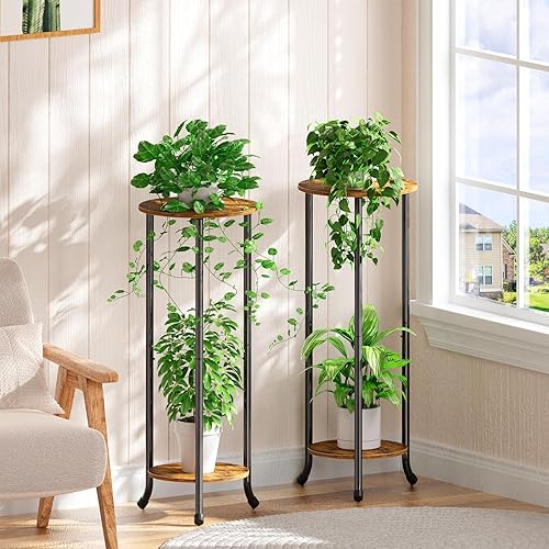 Miniatura 6 de Simple Trending Soporte para plantas para interiores y exteriores, 29.4 pulgadas de alto, estante de almacenamiento de flores, juego de 2, estante