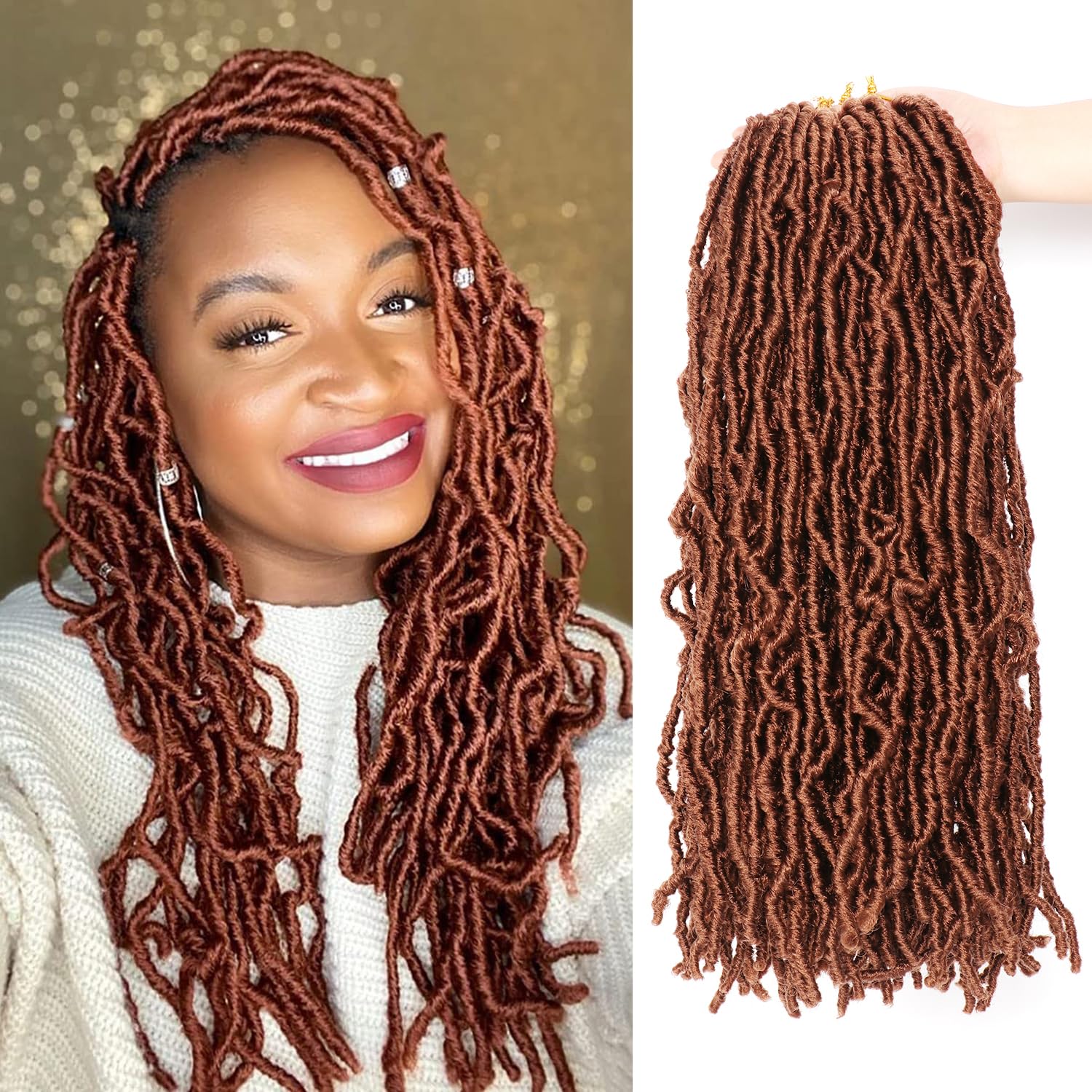 8 Packs Faux Locs Crochet Hair Extensions for Black Women Soft Locs Crochet Braids Hair Extensions (#30, 18Inch (Pack of 8))
