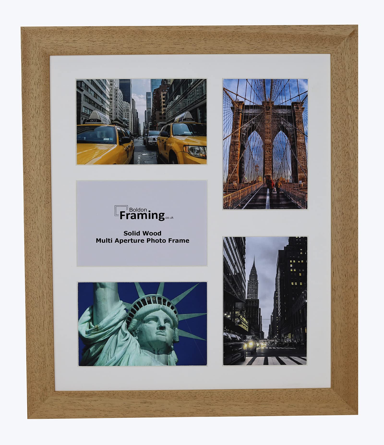 Boldon Framing REAL WOOD Square Multi Aperture Photo Picture Frame Instagram Wide Collage