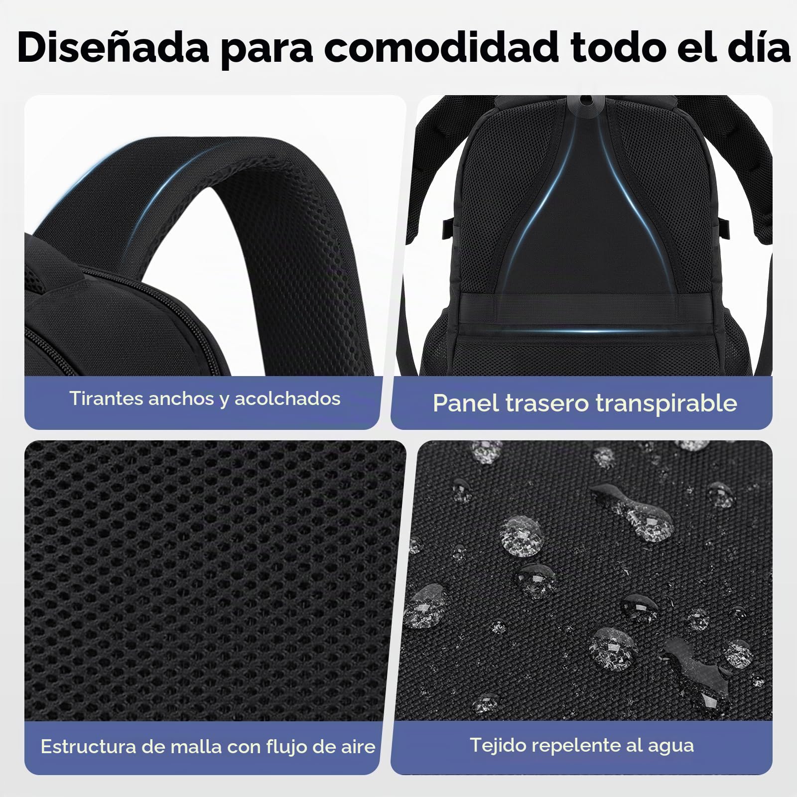 RAINSMORE Mochila Portatil 17.3" con Nevera Termica, Mochila Hombre