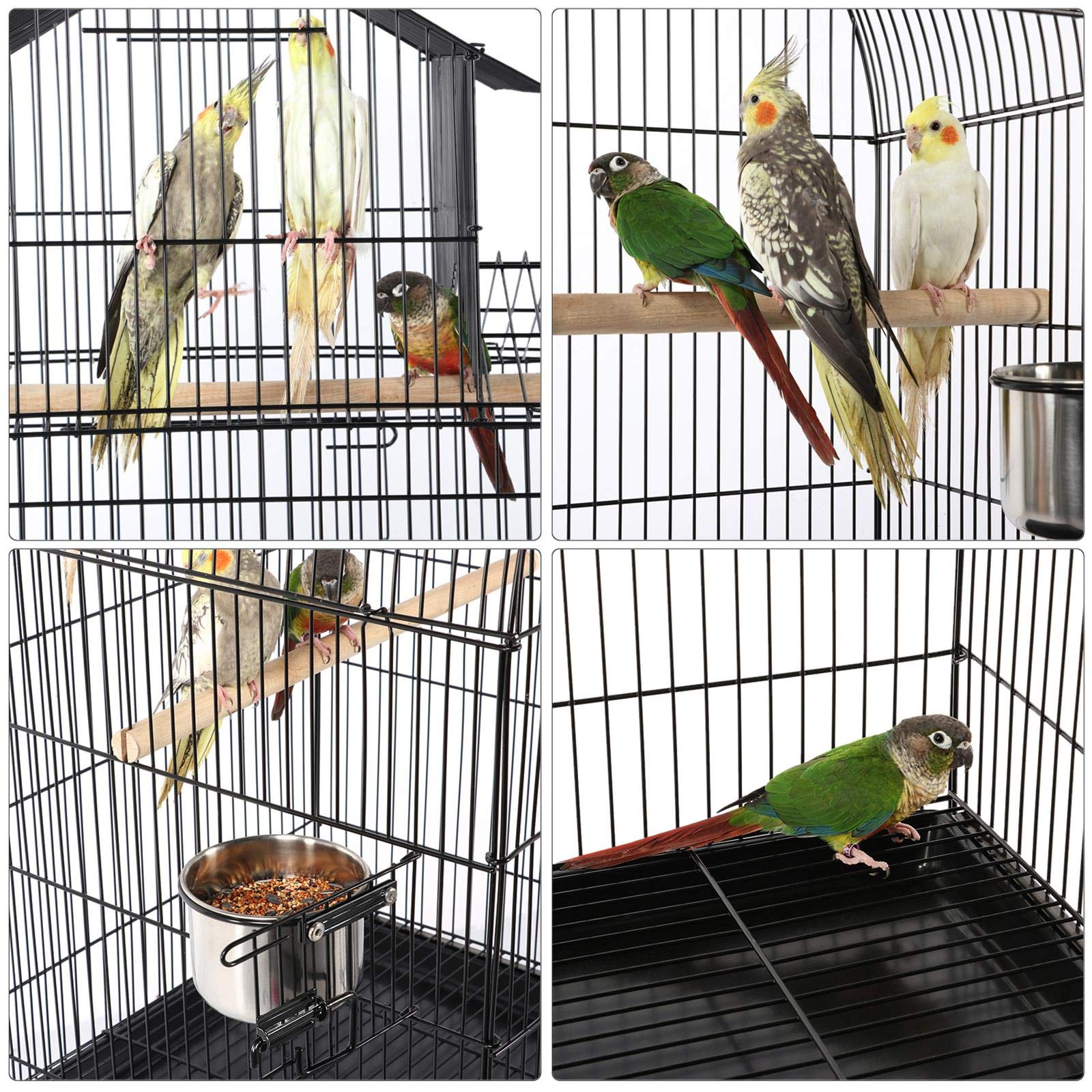 Yaheetech Jaula para Pájaros Jaula Metálica con Soporte Ruedas para Aves Mascotas