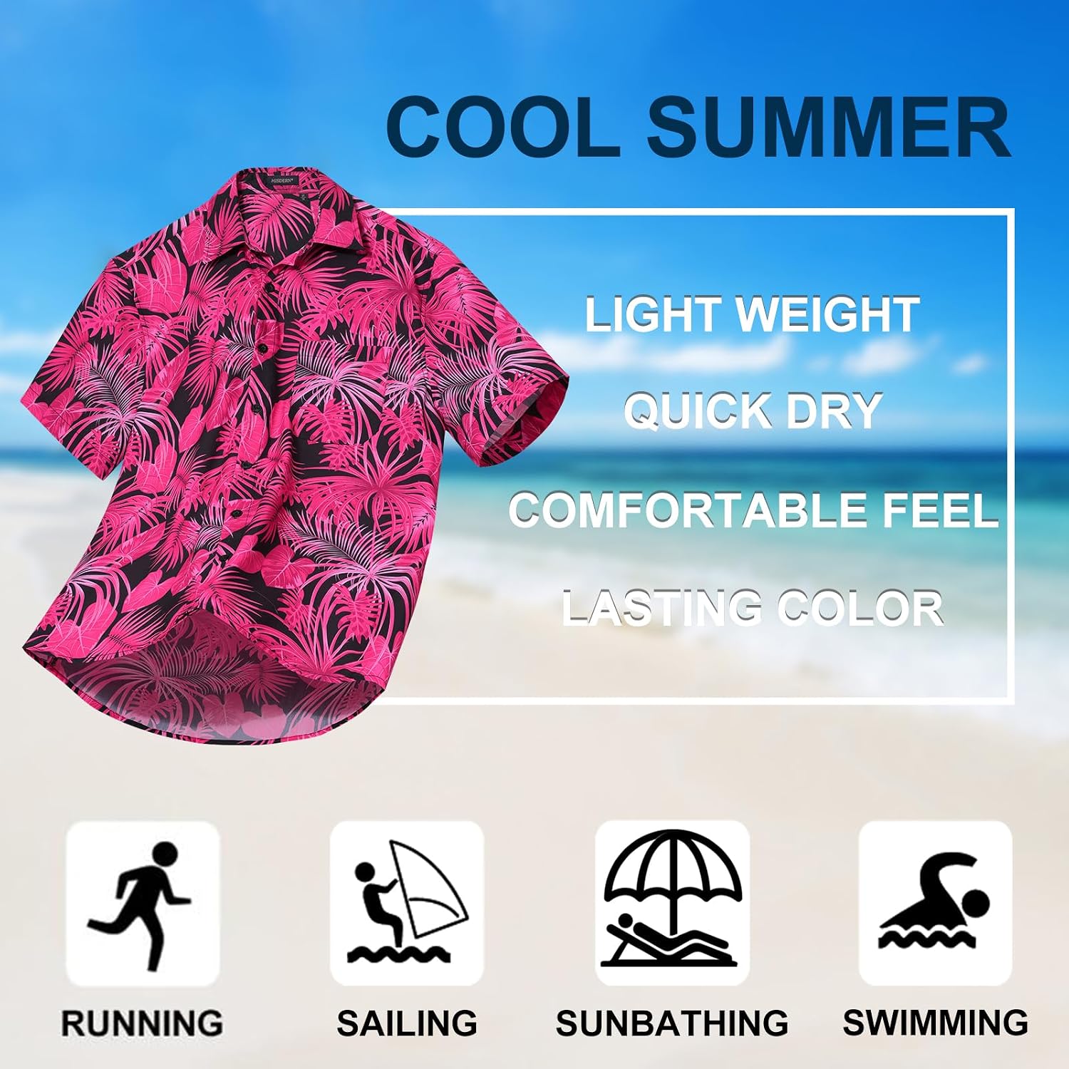 Hawaiian Shirt for Men Casual Summer Short Sleeve Beach Vacation Aloha Hawaii Button Down Shirt Holiday
