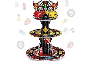 3 Tier Race Car Cupcake Stand for Kids Party Cake Decorations