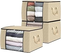 Vista 35 de Fab totes Paquete de 8 bolsas de almacenamiento plegables para mantas, contenedores de almacenamiento para organizar dormitorio, armario, ropa, Gris