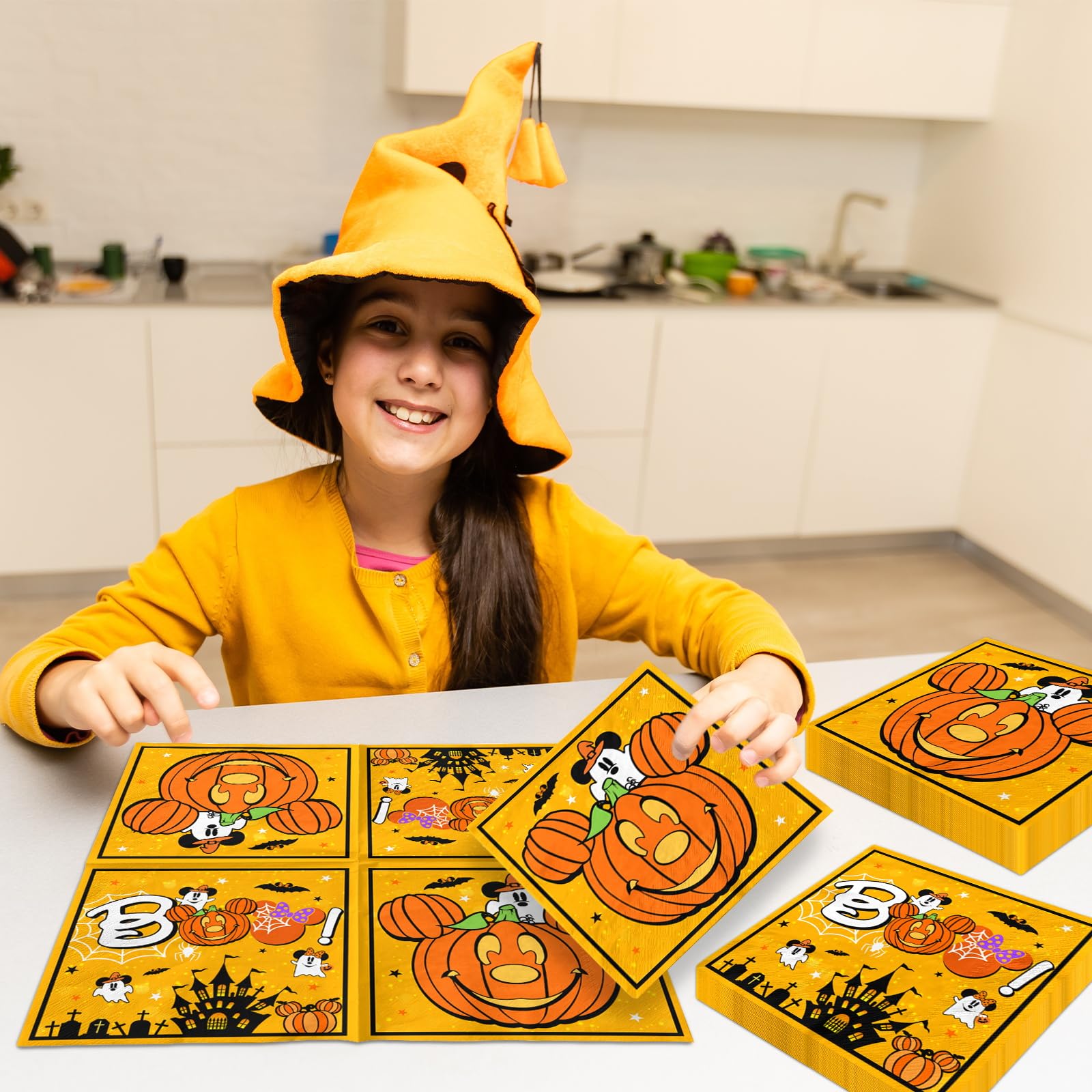 Halloween Servietten Mit Maus-Motiv – 40 Stück, 33x33 Cm, Für Party-Dekoration