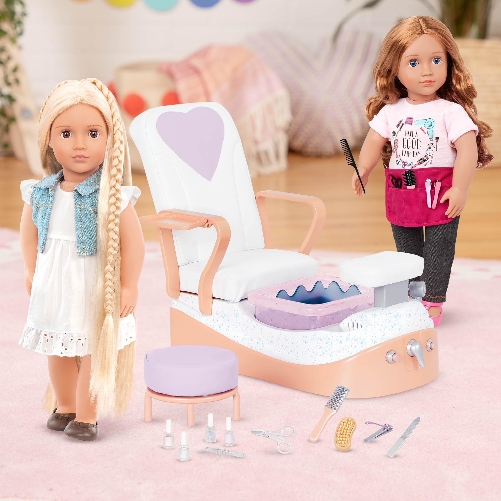 Our Generation - Phoebe - 46 cm-Puppe - Blondes Haar & haselnussbraune Augen - Haarverlängerung - Styling-Zubehör - Spielzeug für Kinder ab 3 Jahren