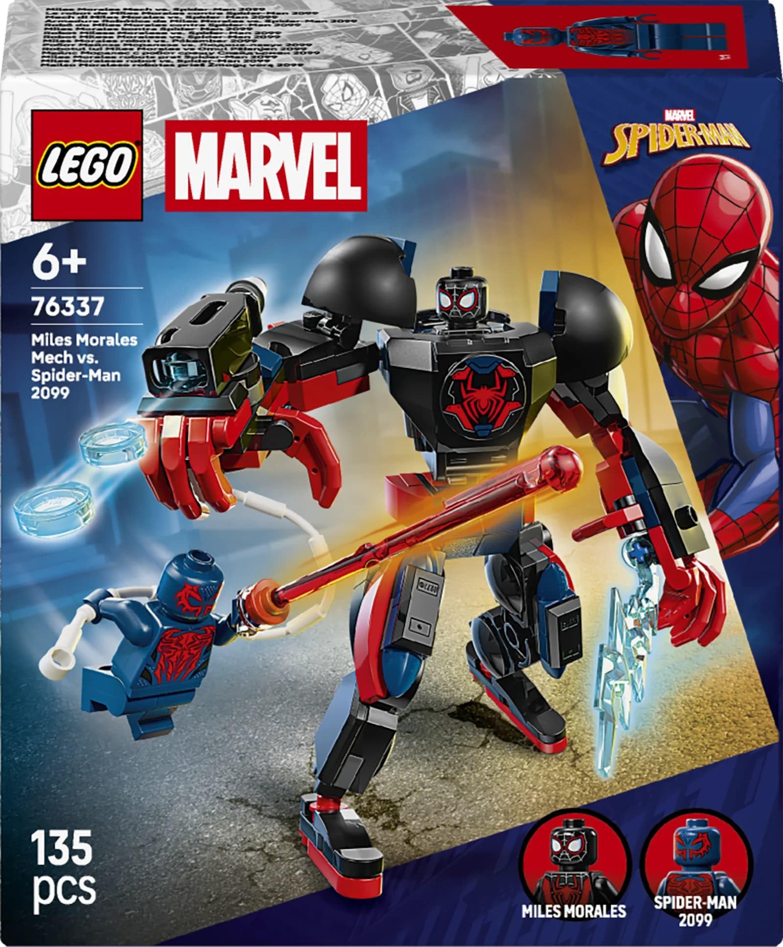 LEGO ǀ Marvel Miles Morales Mech vs. Spider-Man 2099 - Fully Jointed Super Hero Building Toy - 76337 — Amazon image 8